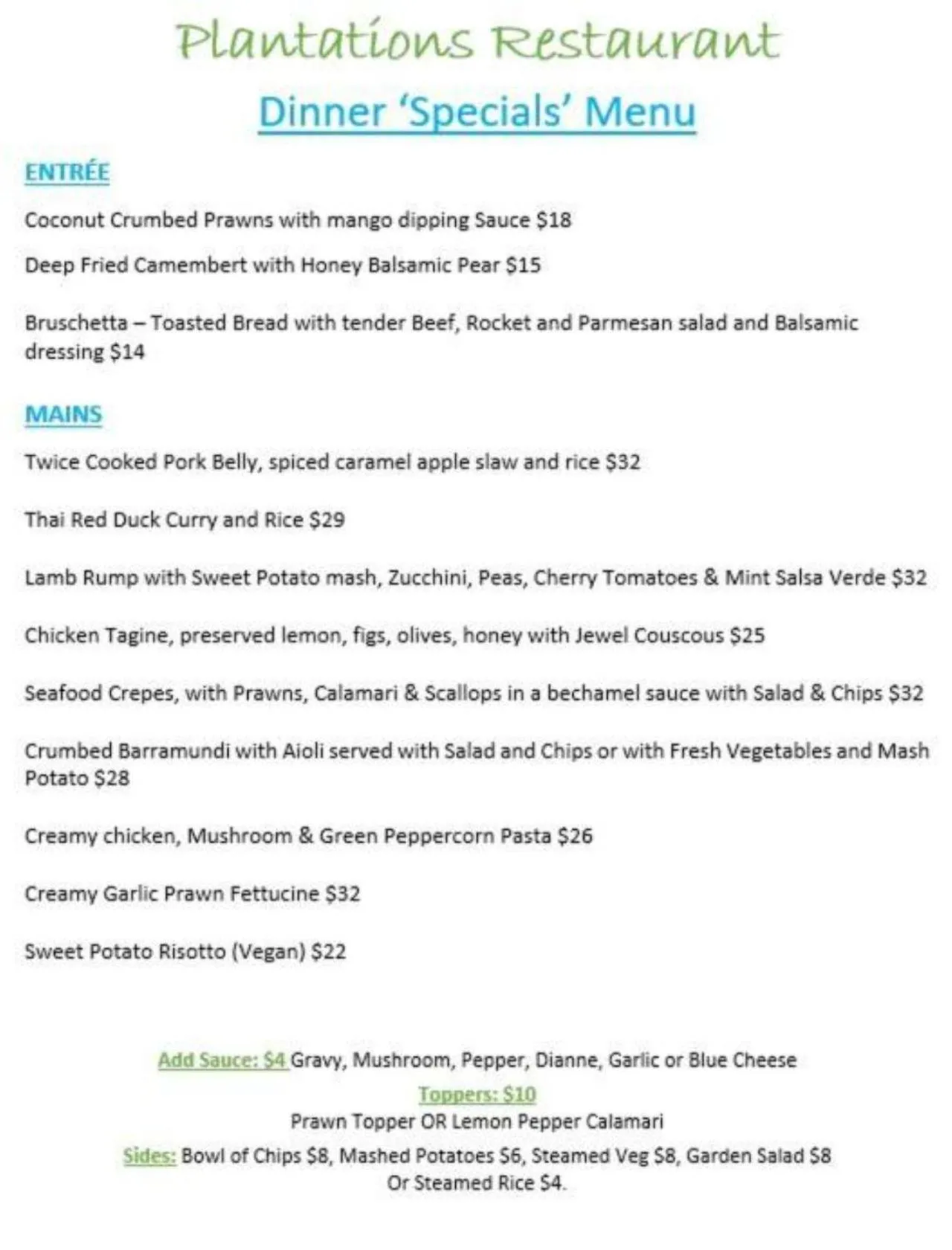 Restaurant/places to eat in Tully Motel