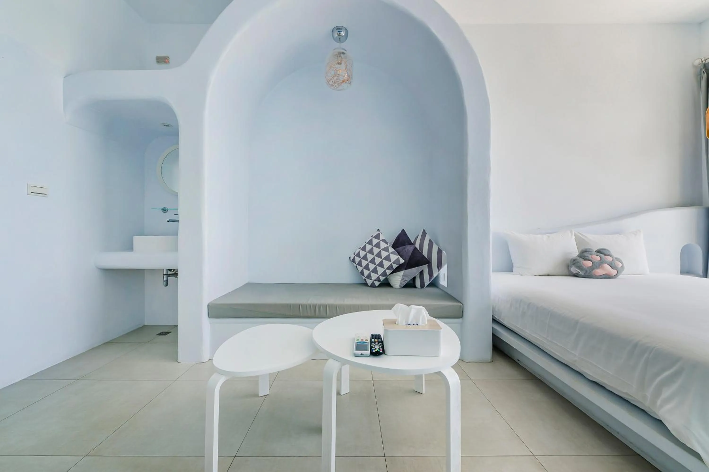 Seating area, Bed in Cat at Greece