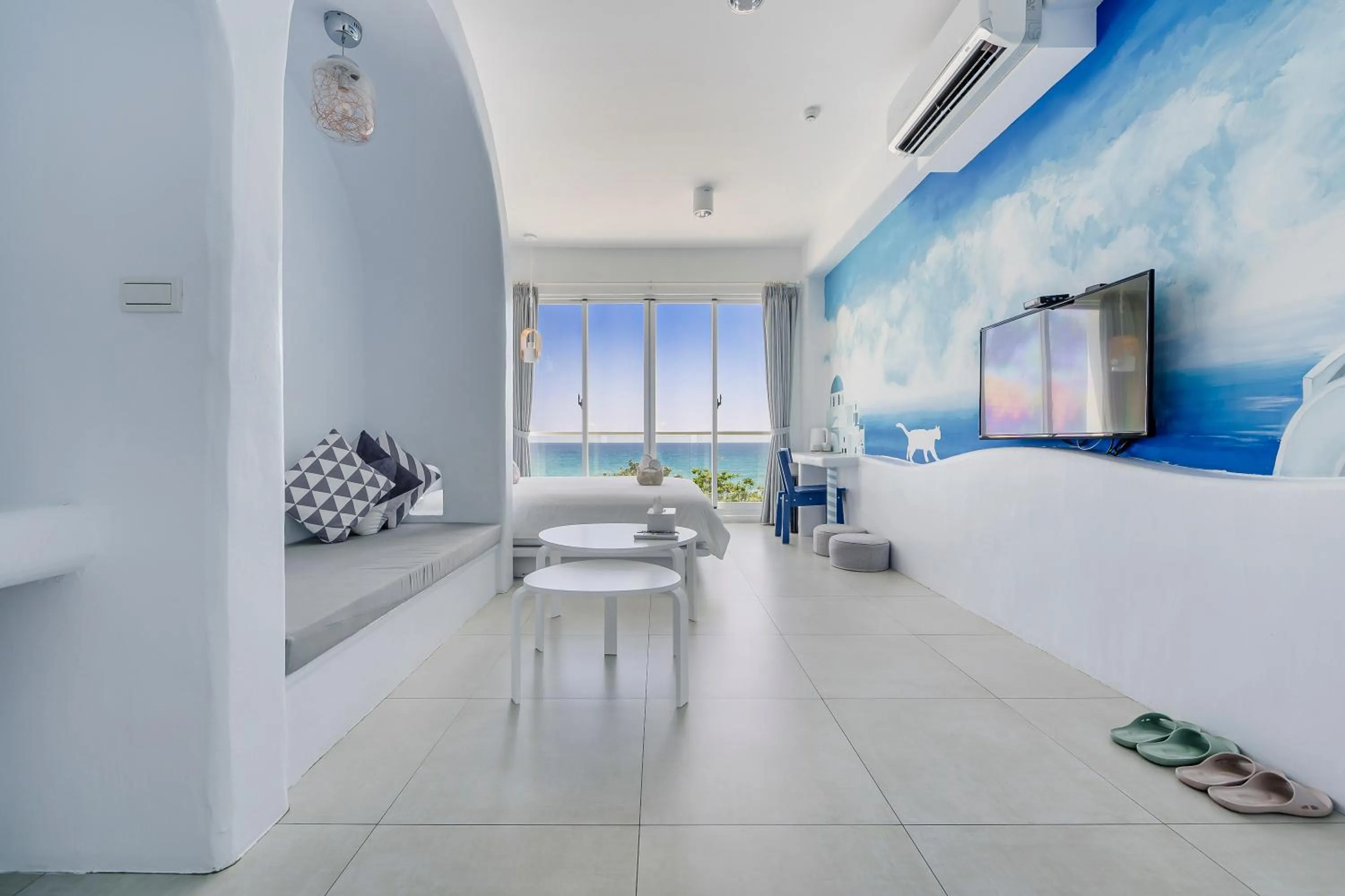 Seating area in Cat at Greece