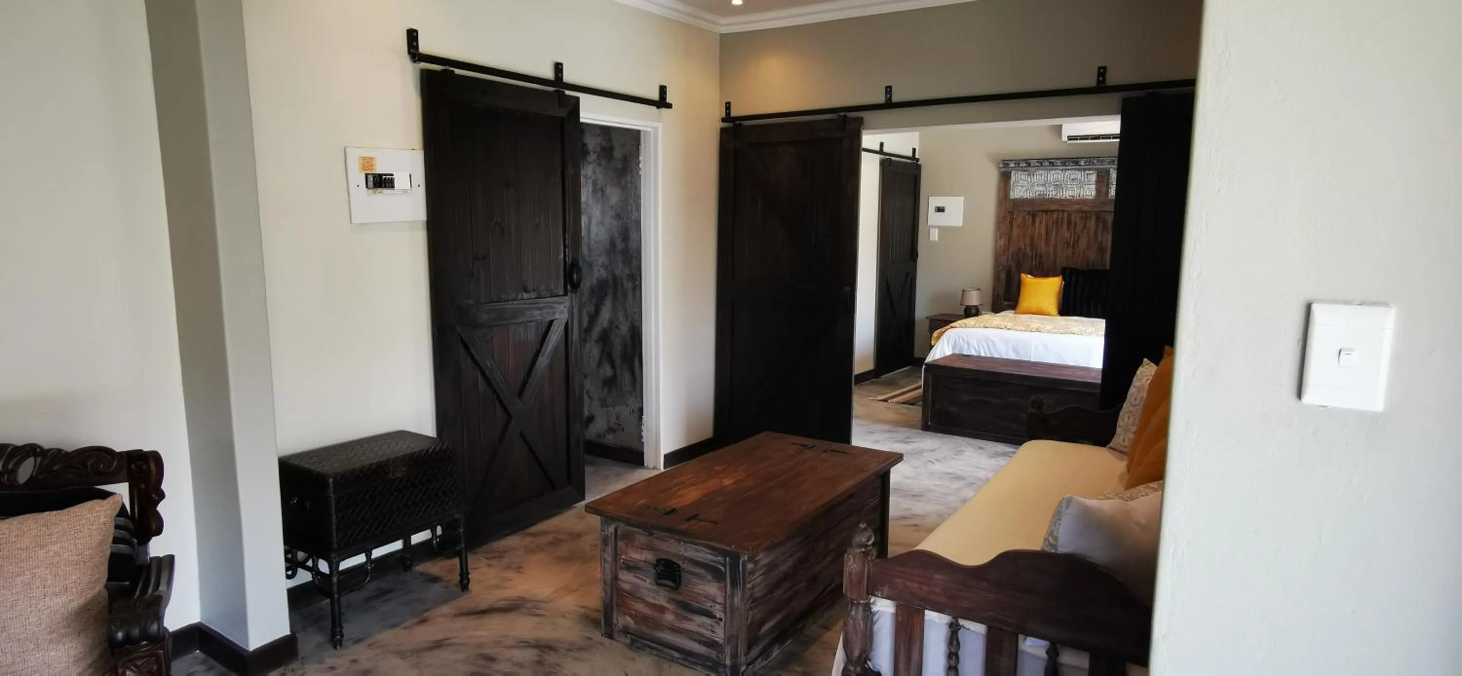 Bed in River Rock Lodge