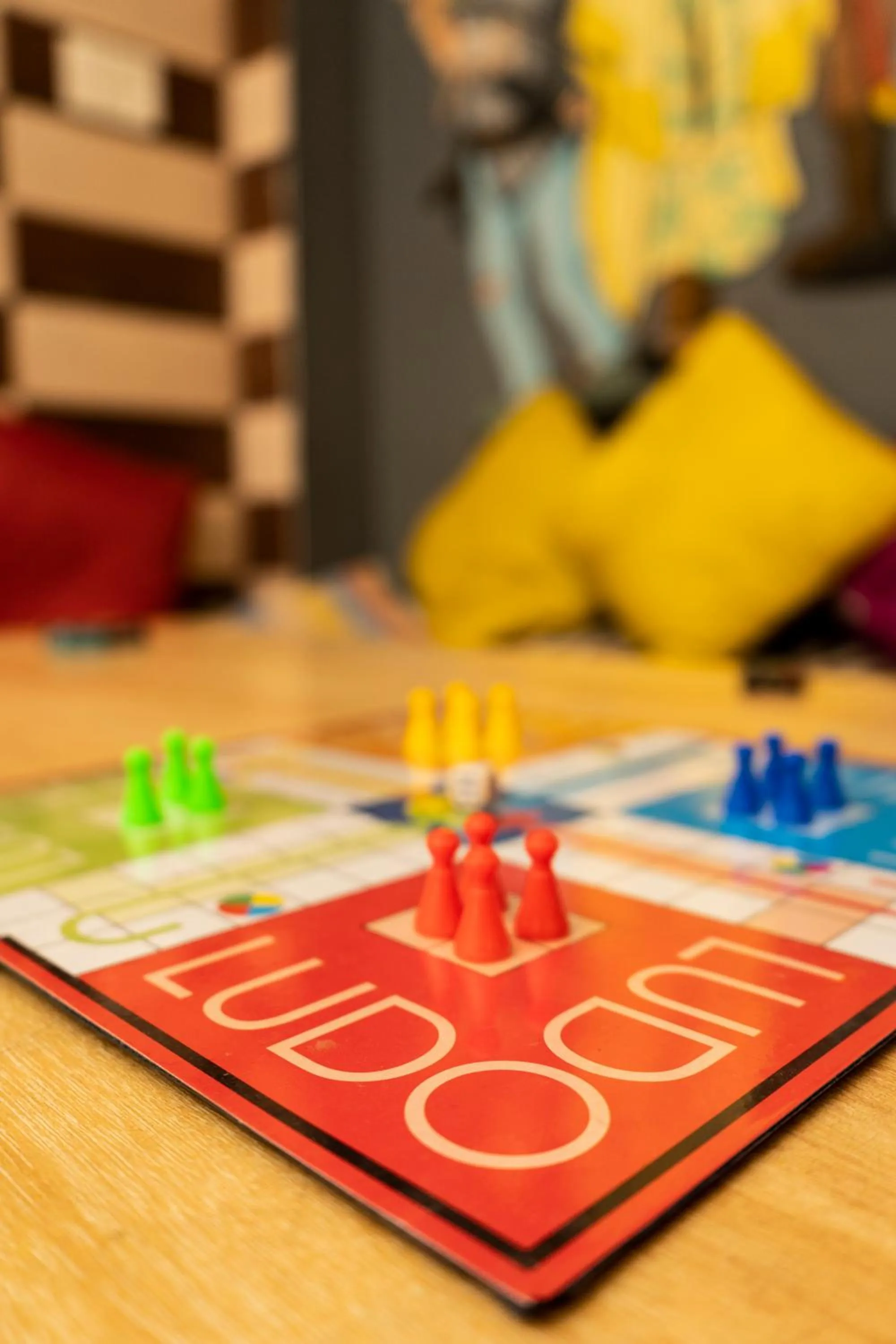 Communal lounge/ TV room in Whoopers Hostel Kasol