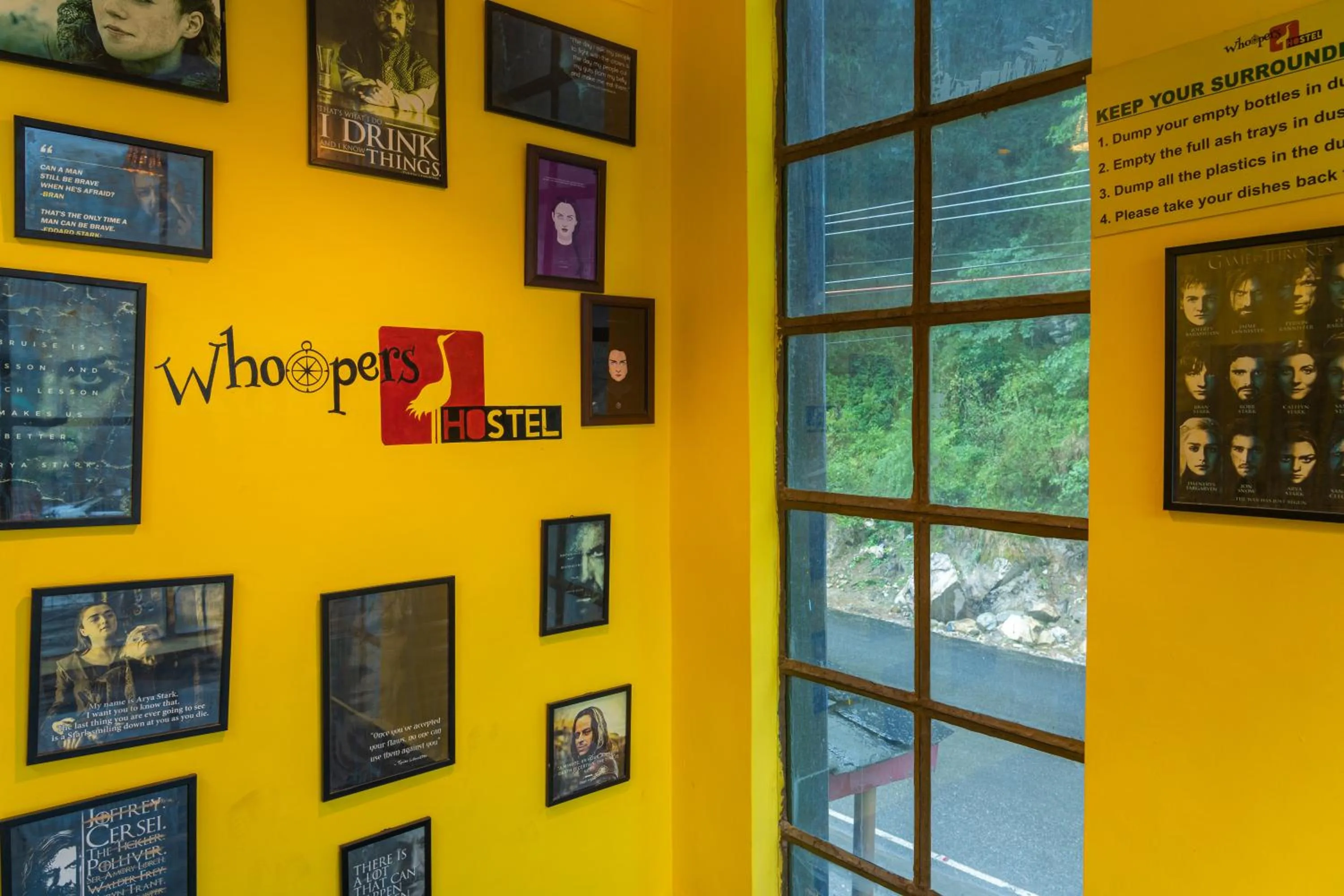 Logo/Certificate/Sign in Whoopers Hostel Kasol