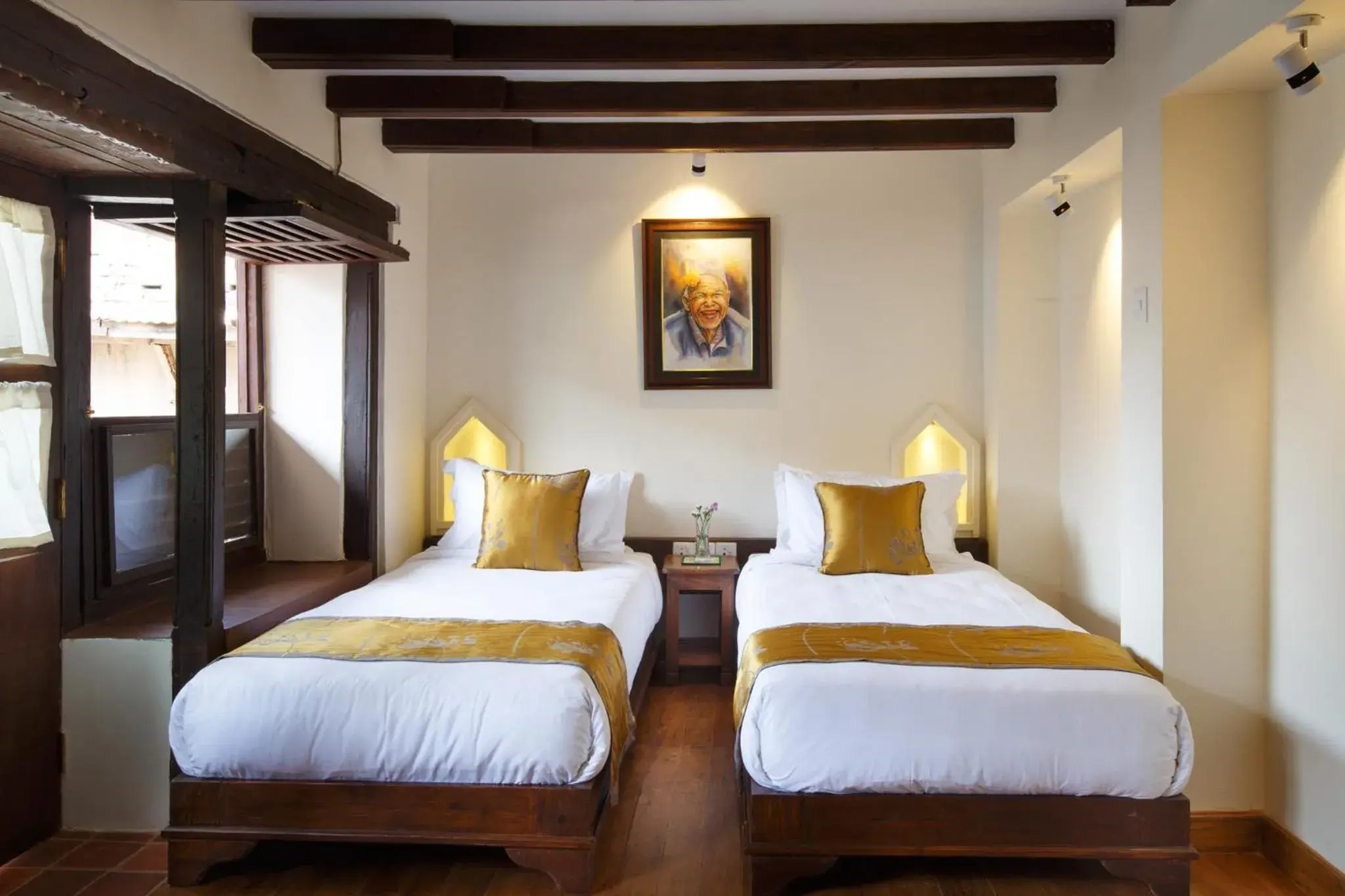 Twin Room with Balcony in Hotel Patan House - Durbar Square Twin Room with Balcony in Hotel Patan House - Durbar Square