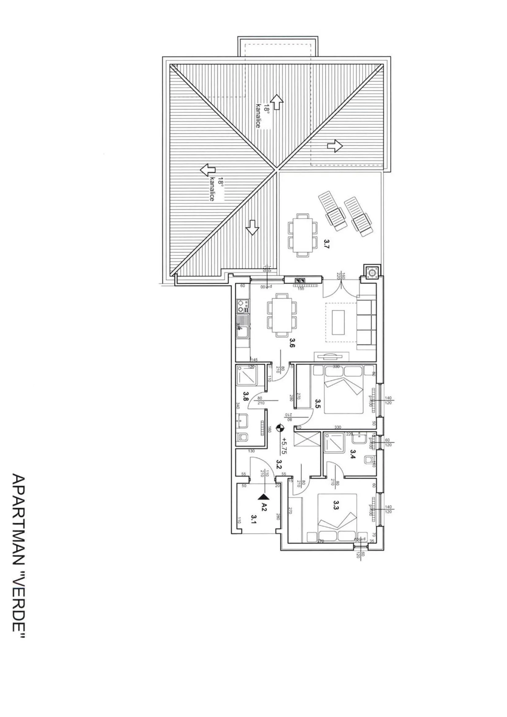 Floor plan in Rooms and Apartments Villa Dama