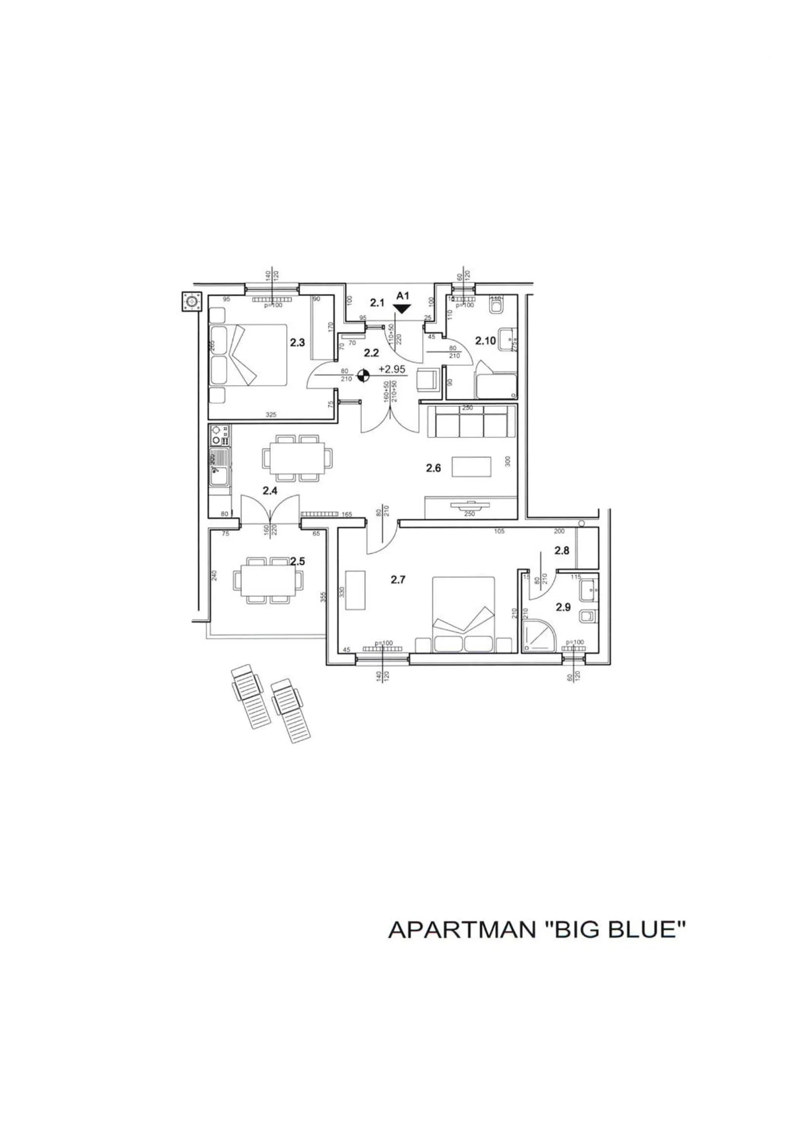 Floor plan in Rooms and Apartments Villa Dama
