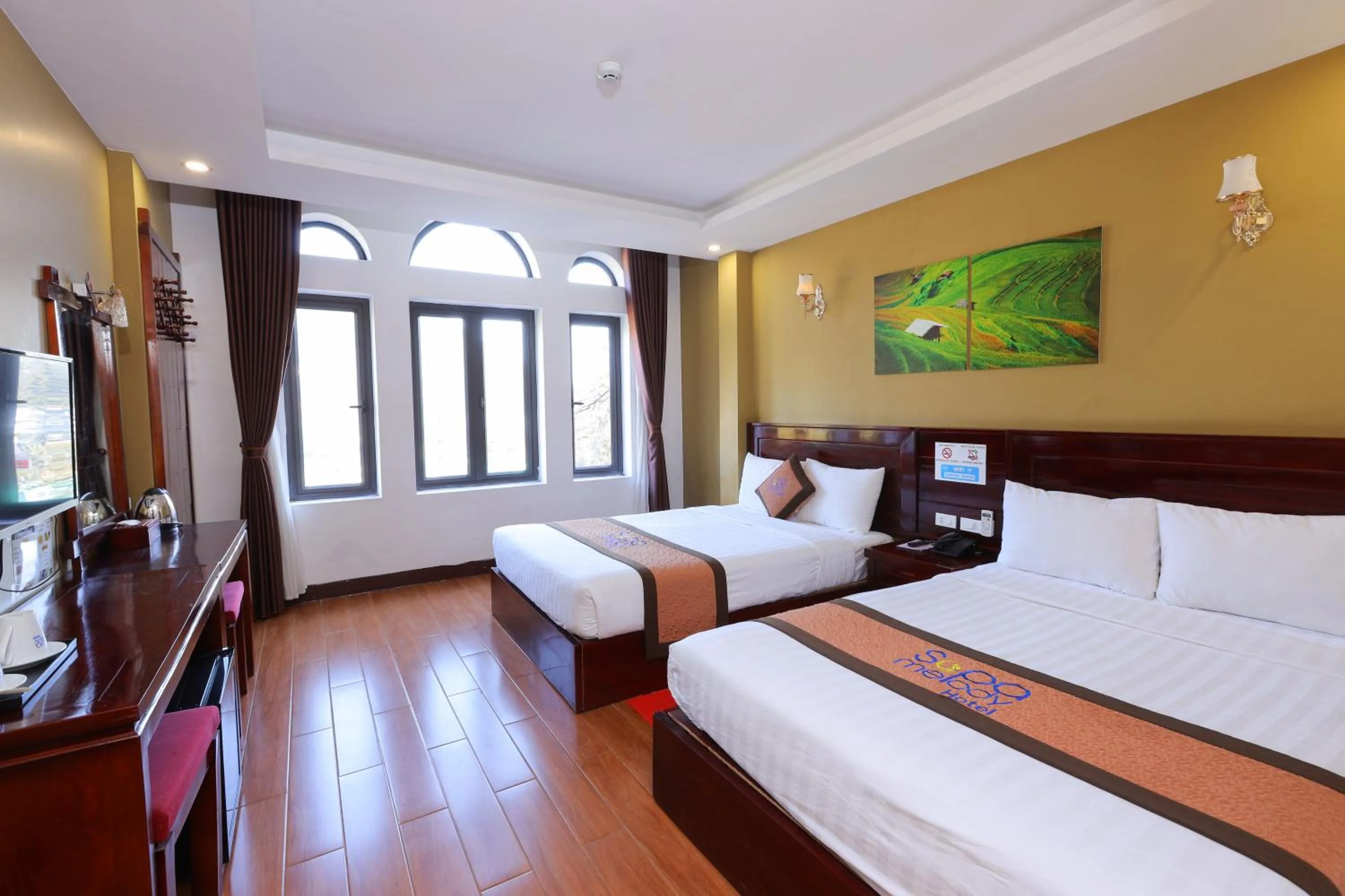 Bed in Sapa Melody Hotel