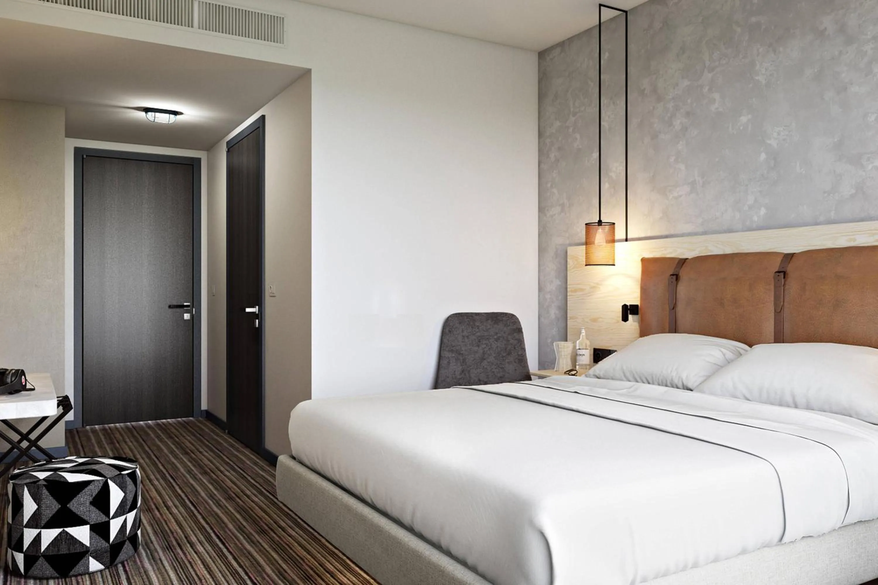 Photo of the whole room, Bed in Moxy Duesseldorf South