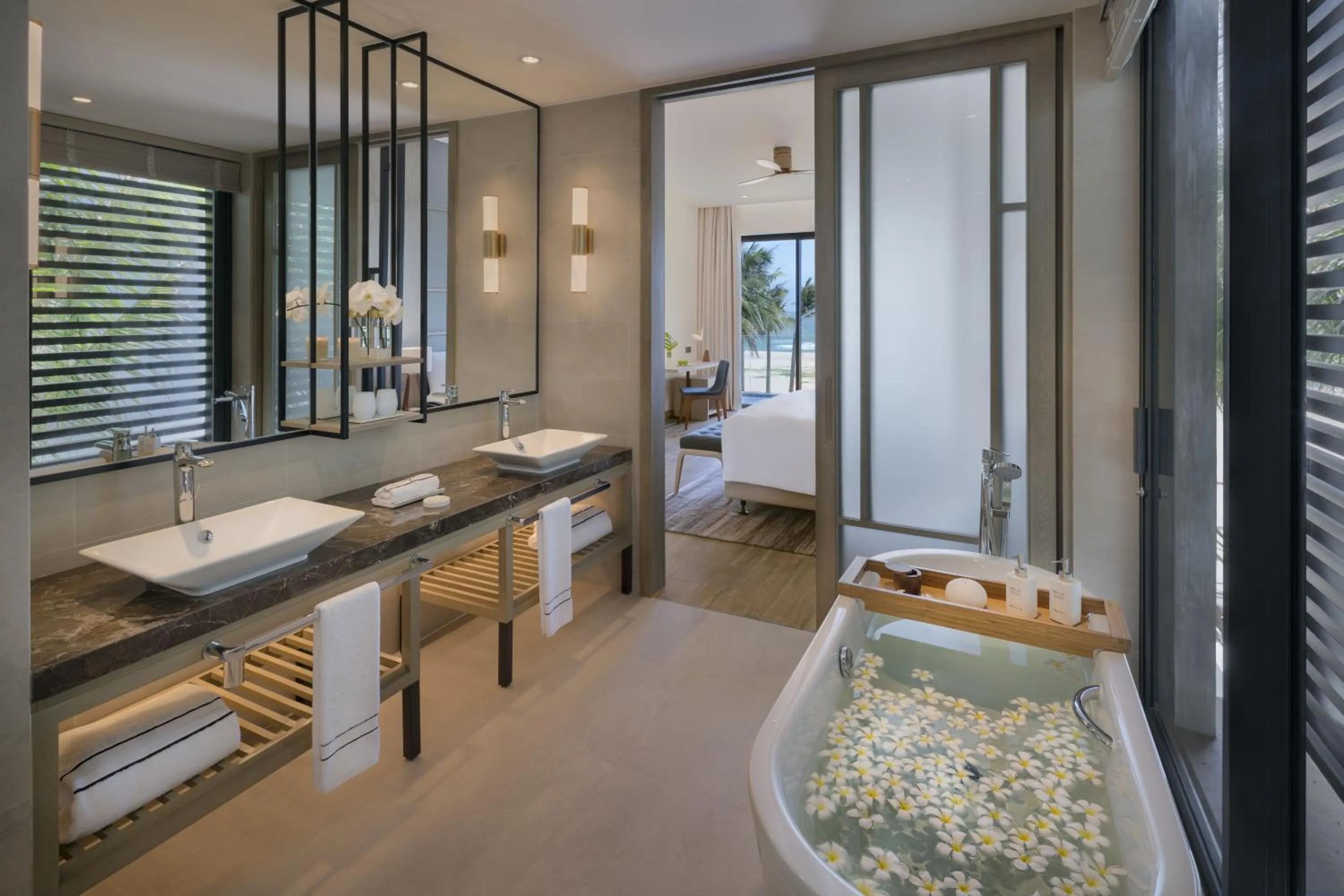 Bathroom, Bed in Melia Ho Tram Beach Resort