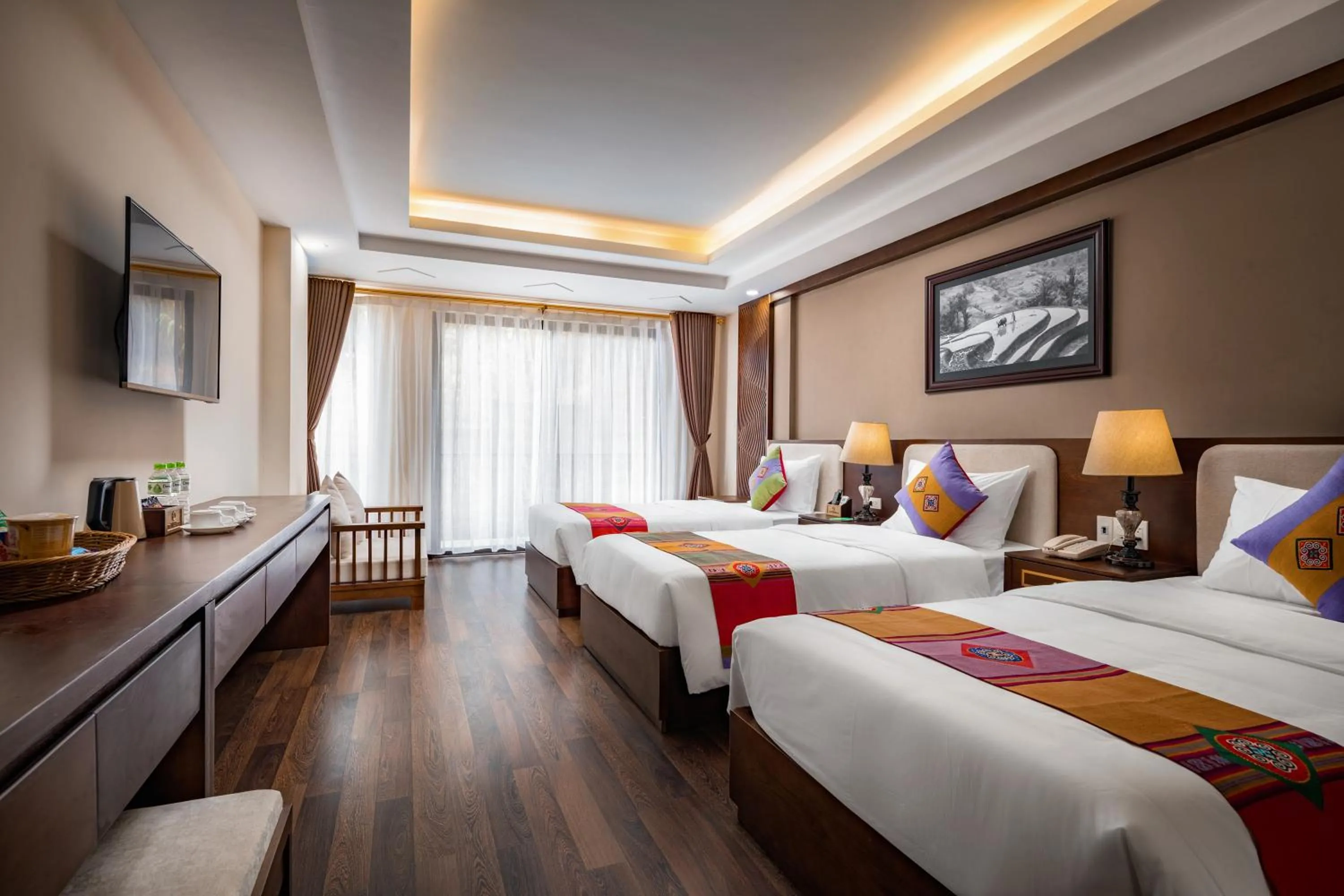 Bed in The View Sapa Hotel