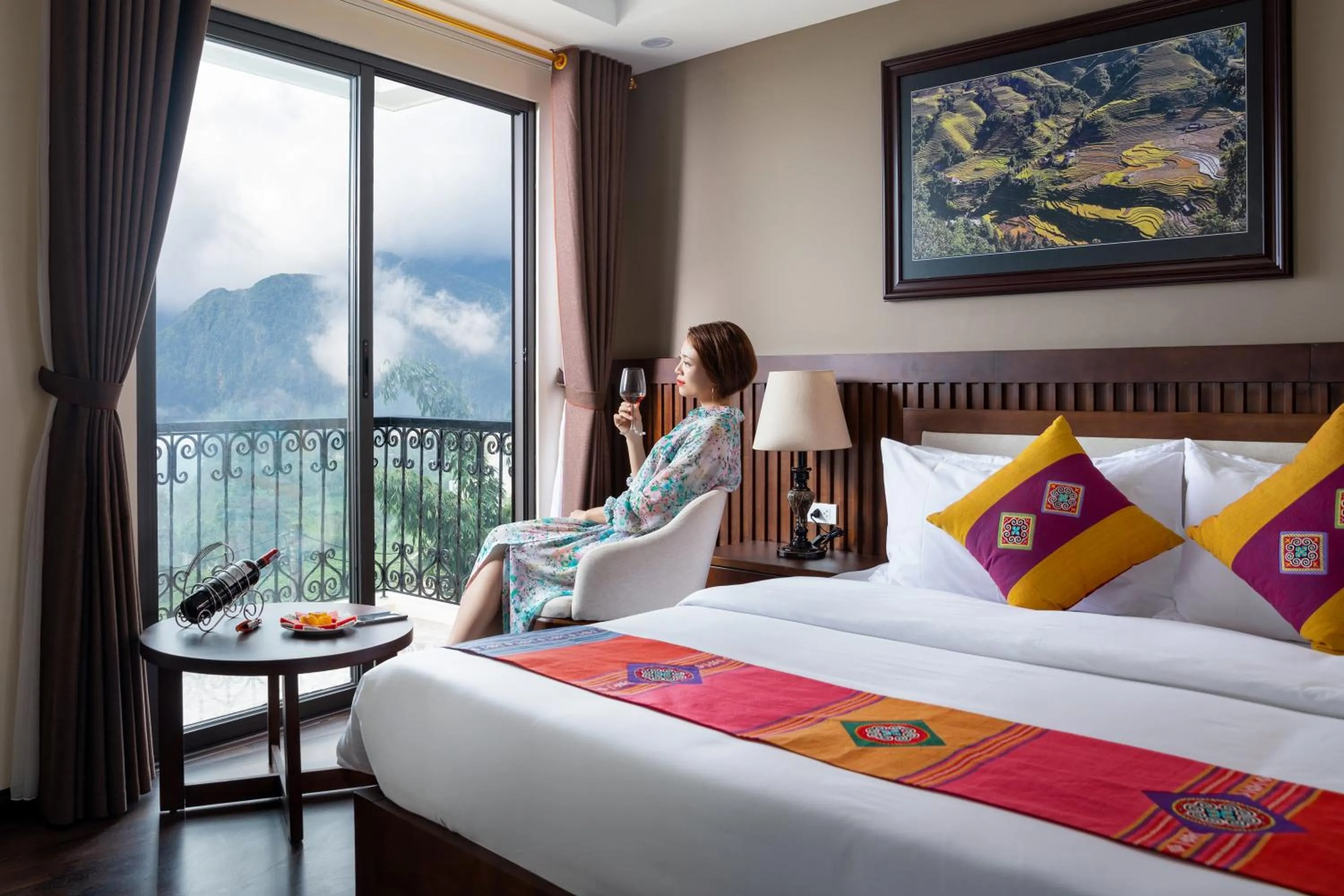 Bed in The View Sapa Hotel