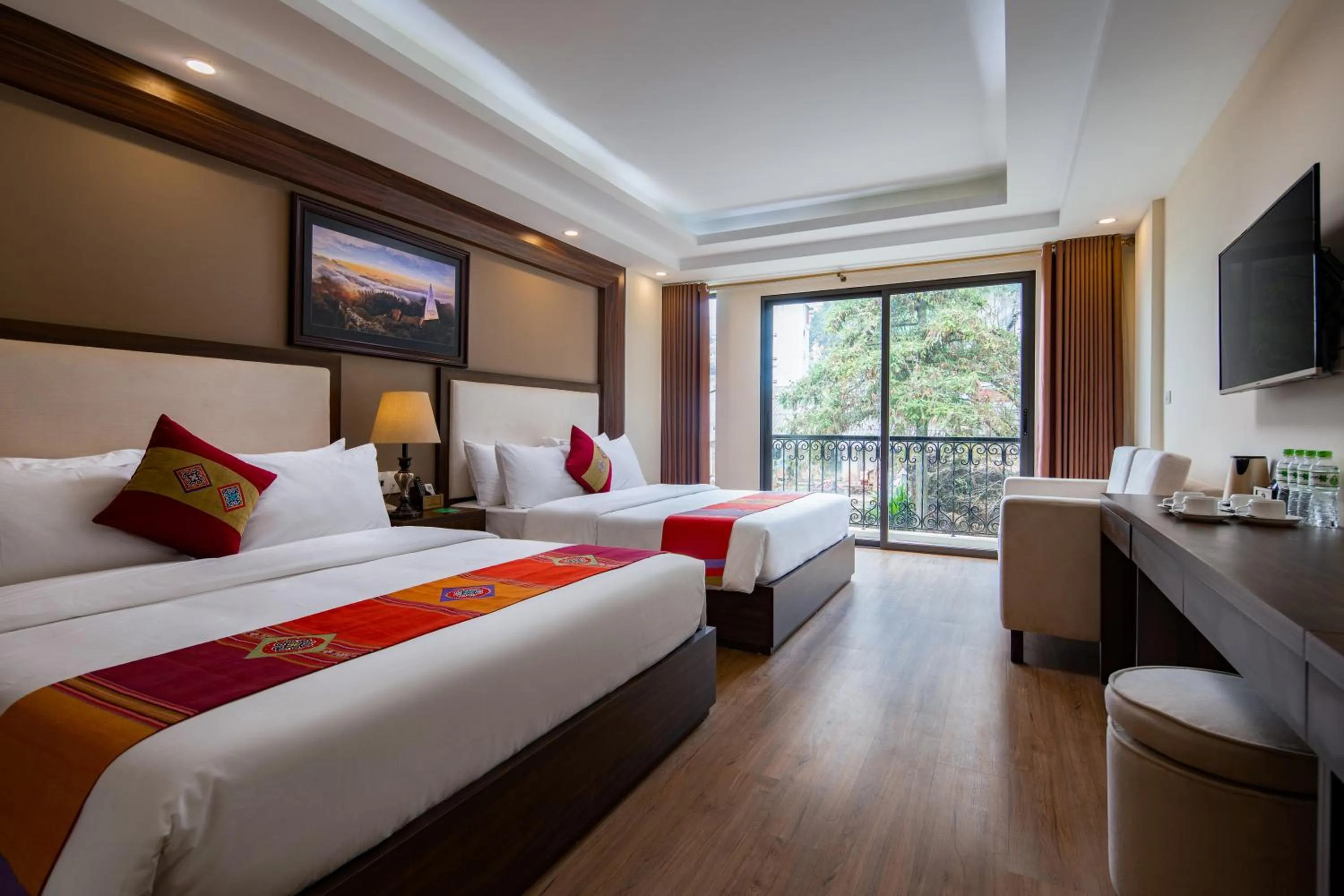 Bed in The View Sapa Hotel