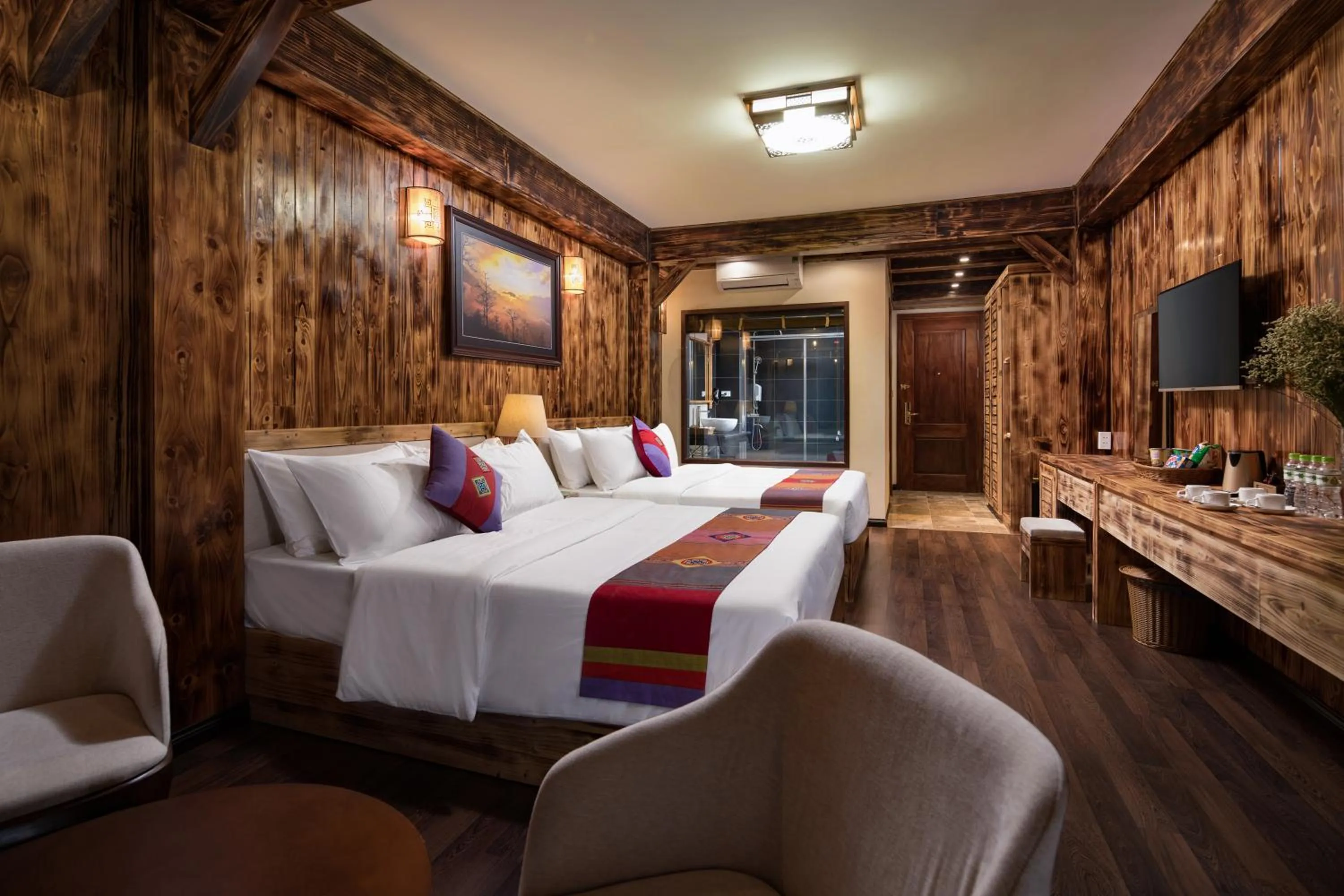 Bed in The View Sapa Hotel