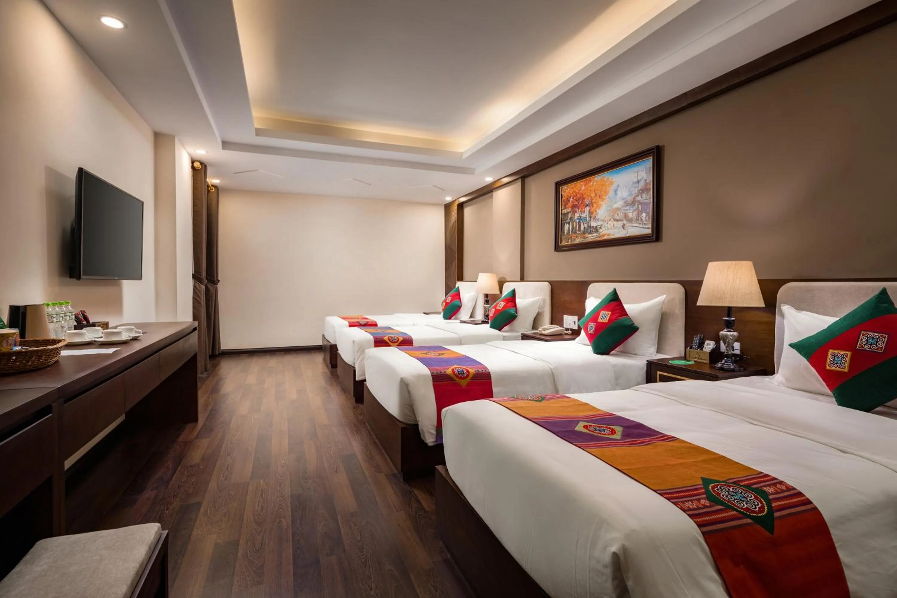 Bed in The View Sapa Hotel