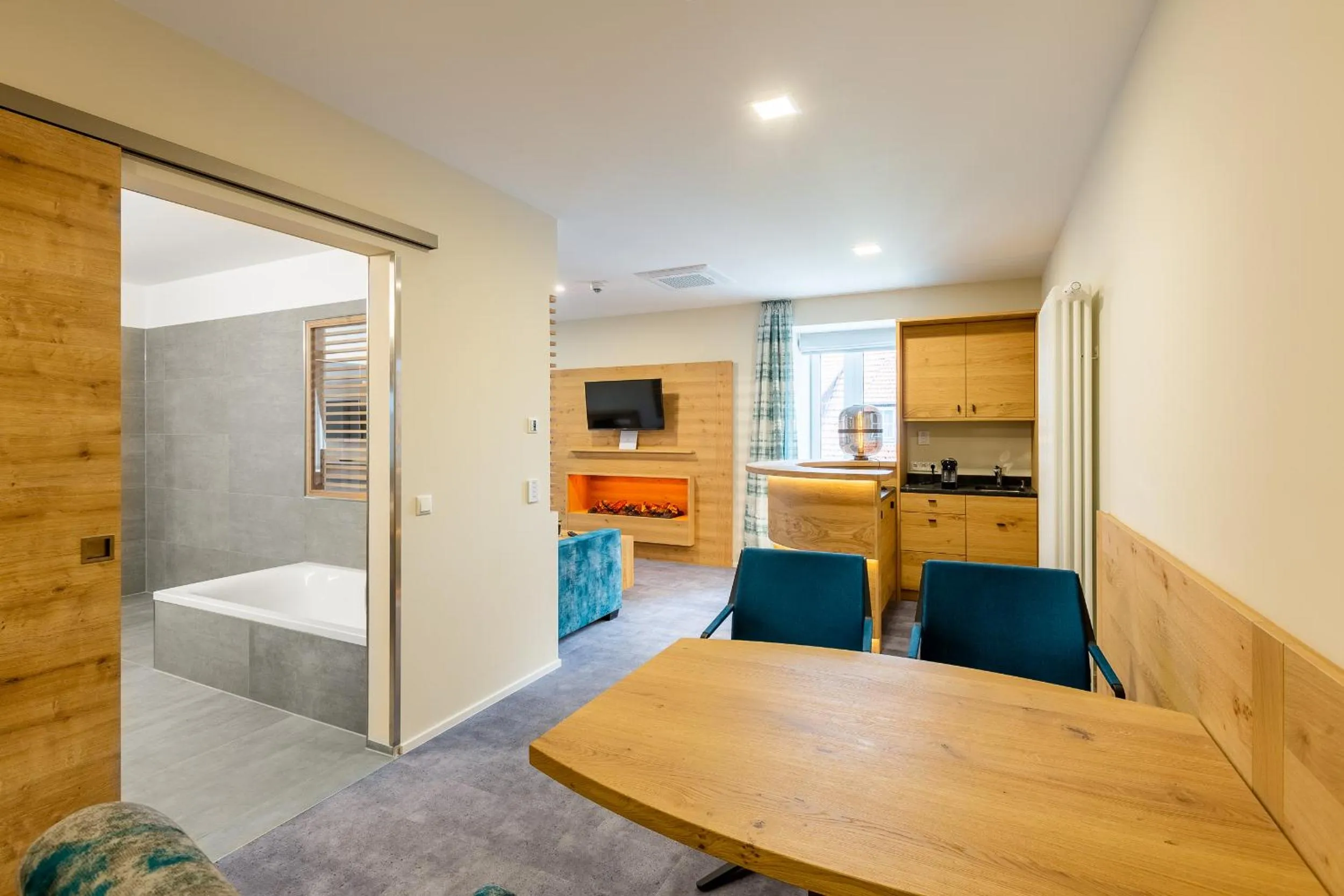 Living room, Bed in Schwan und Post Business Quarters