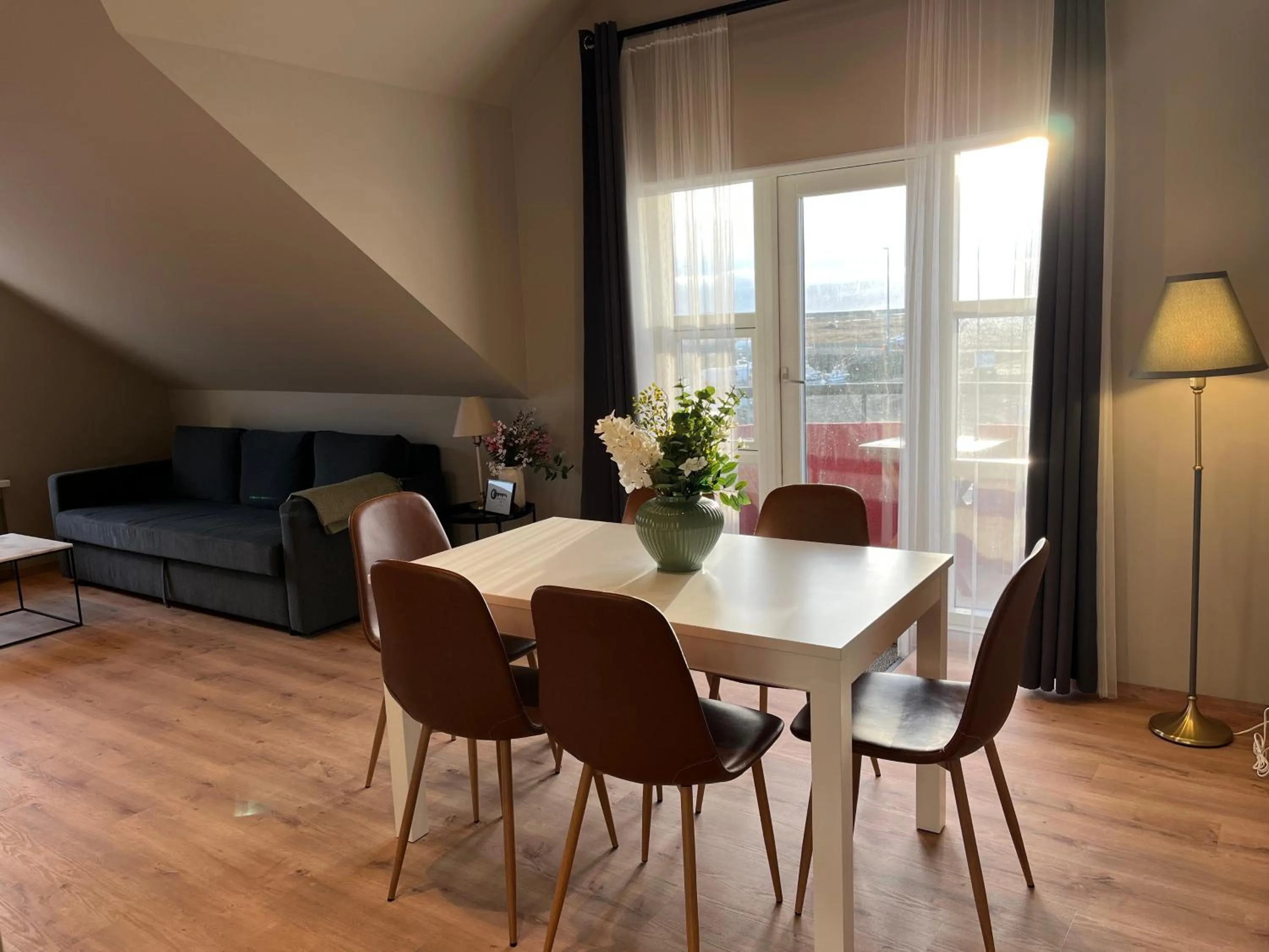 Living room in Hvammur Apartments by the Harbour