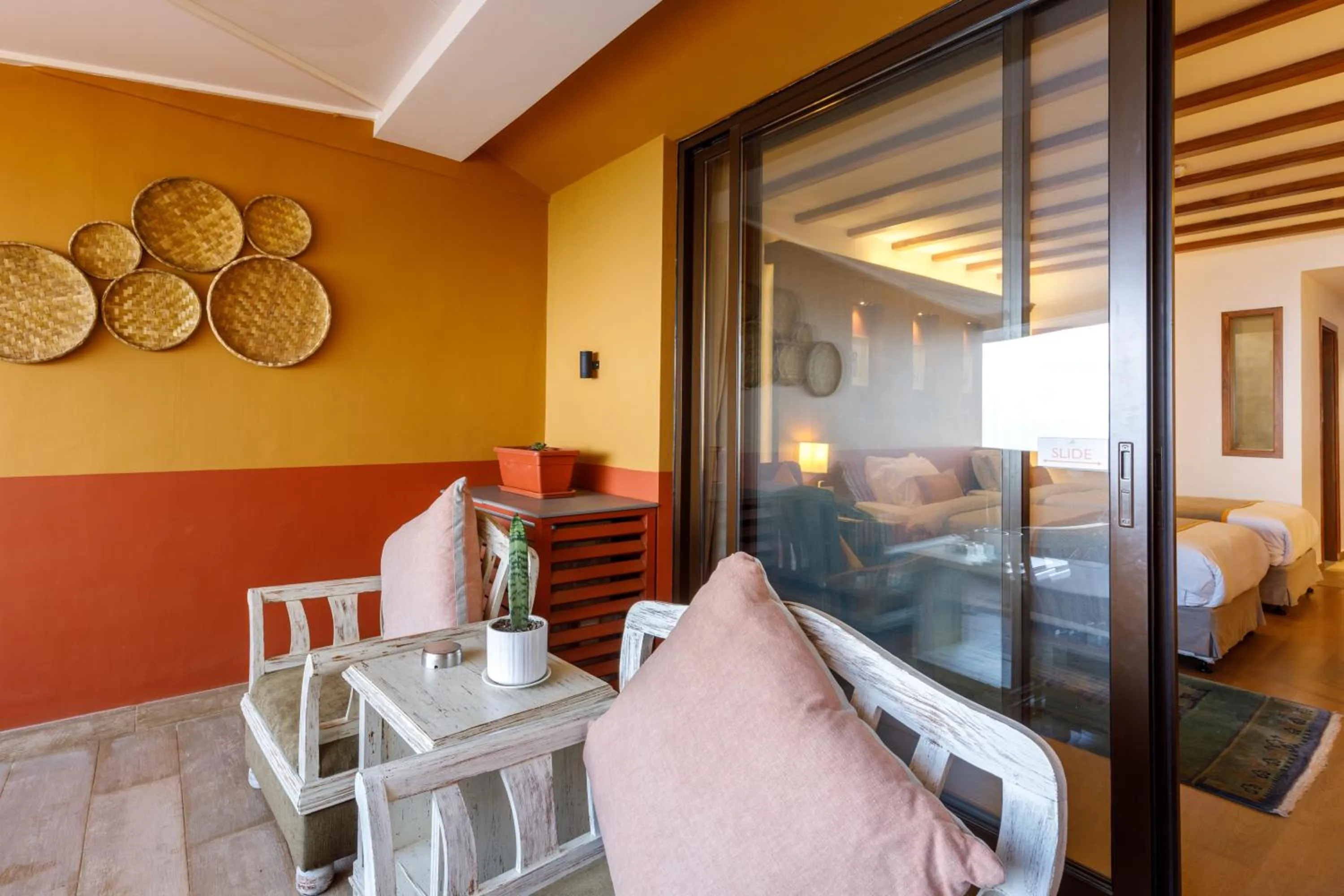 Balcony/Terrace, Bed in Club Himalaya, by ACE Hotels