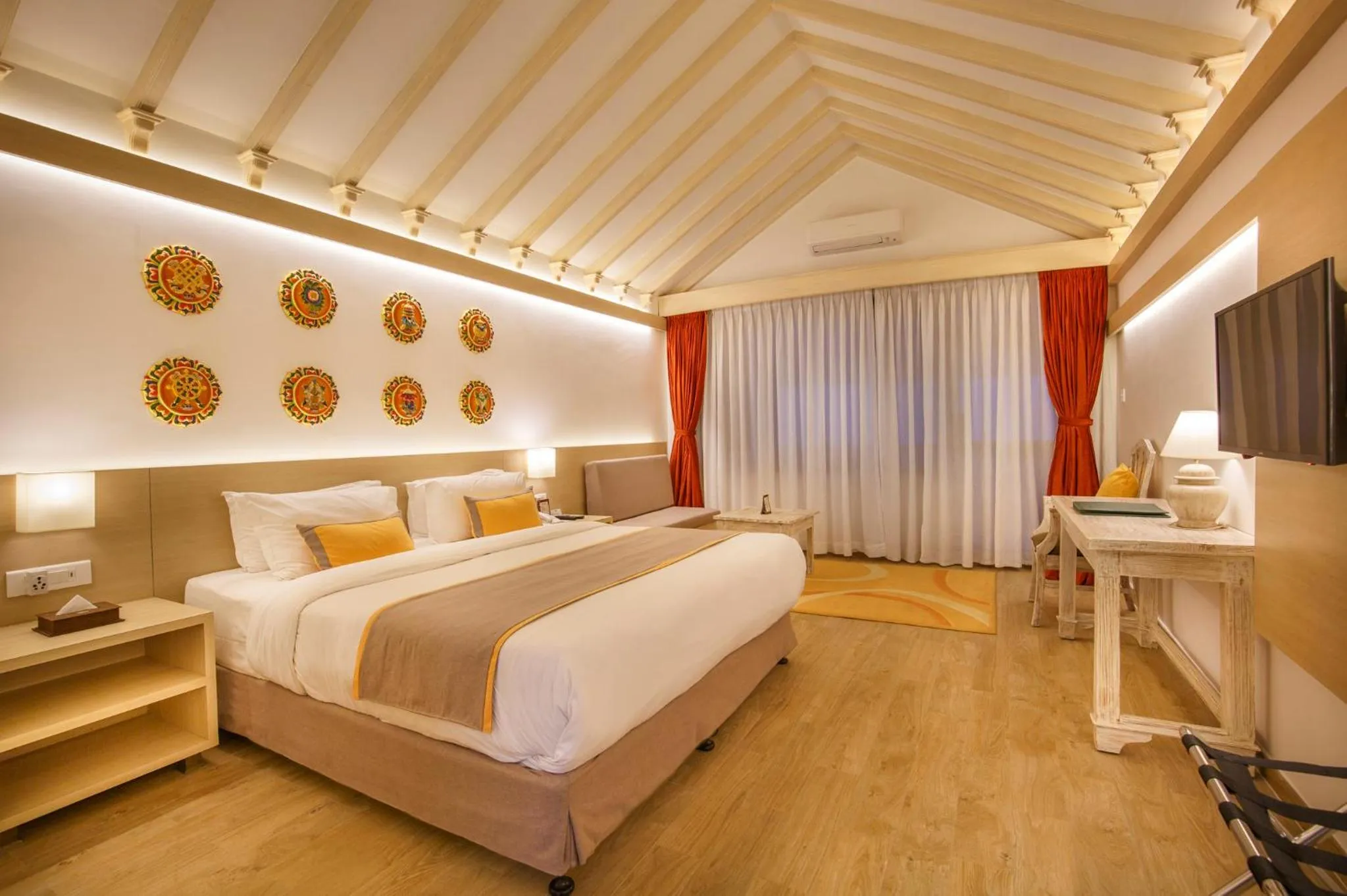 View (from property/room), Bed in Club Himalaya, by ACE Hotels