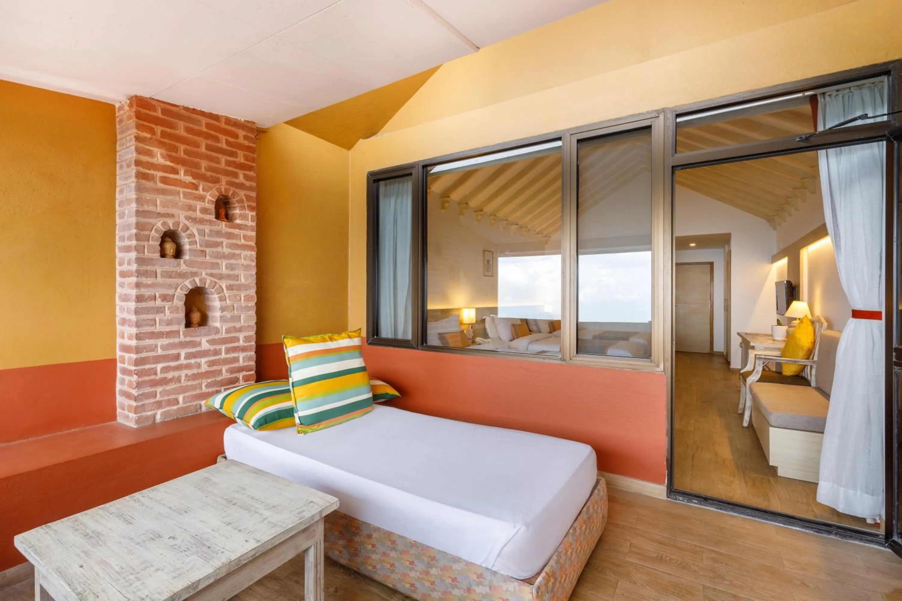 Balcony/Terrace, Bed in Club Himalaya, by ACE Hotels