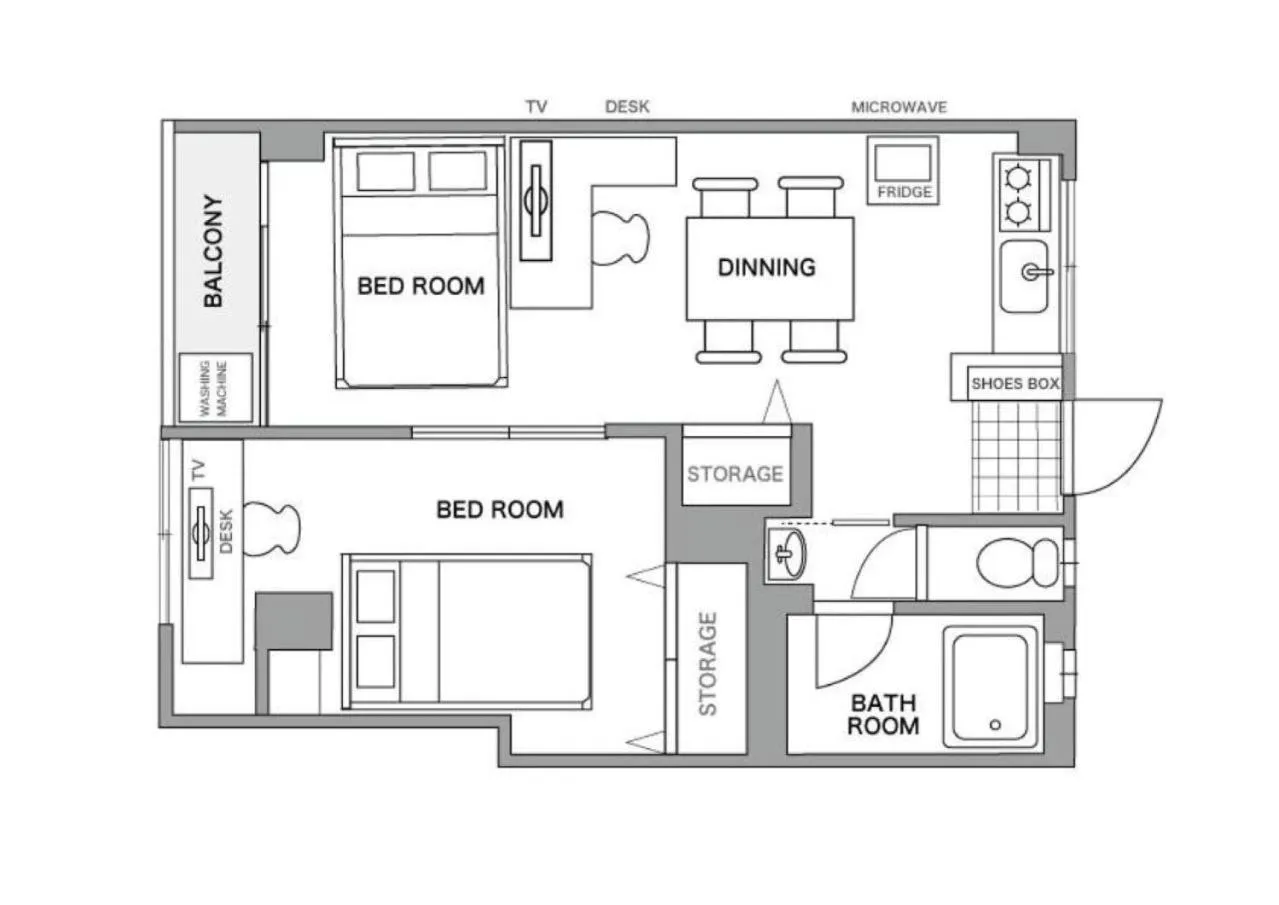 Floor plan in Hakata apartment