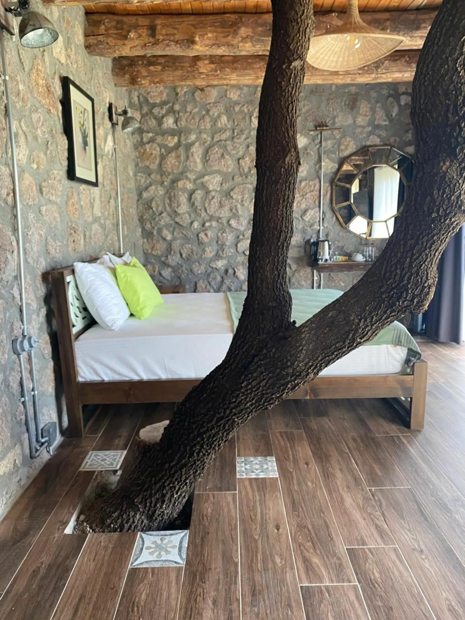 Bed in Assos Longevity Hotel