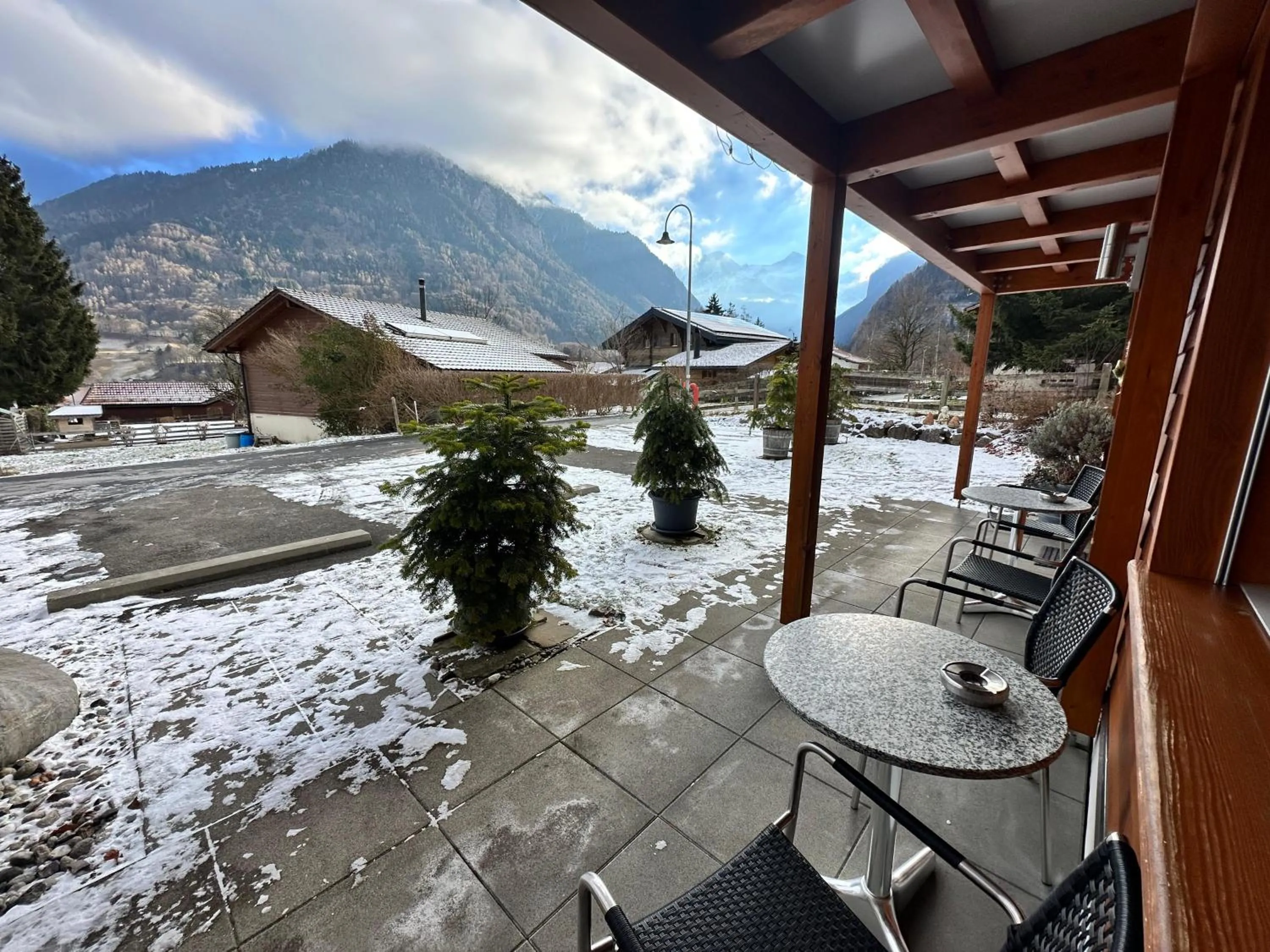 Patio in Chalet Gafri -Boutique B&B - comfort and hospitality - near Interlaken