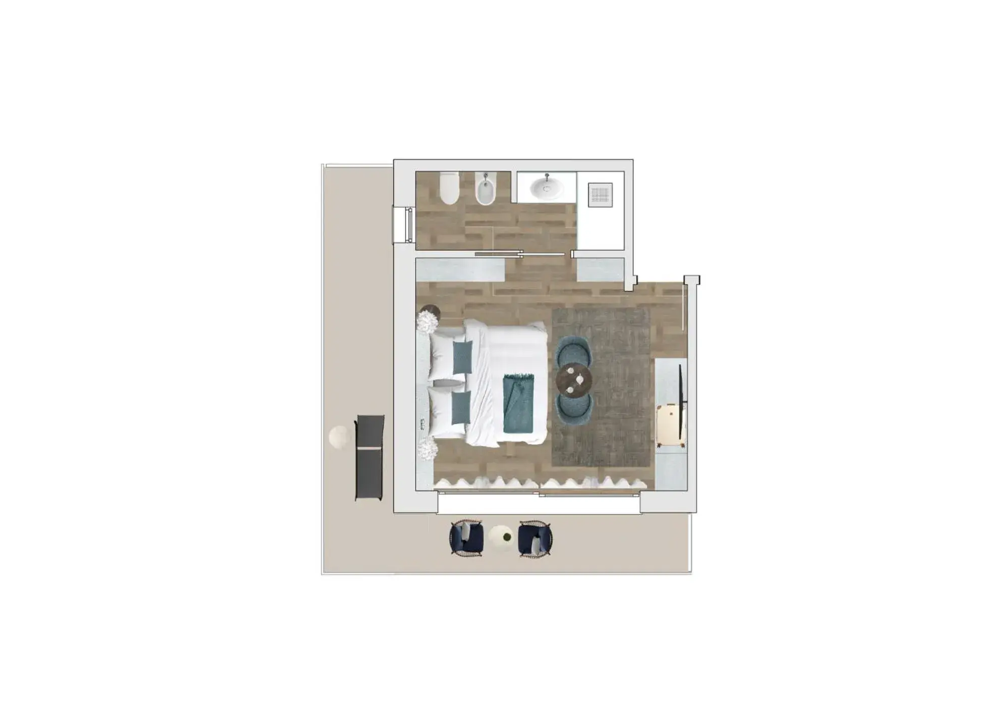 Deluxe Double Room with Balcony and Sea View in Junior Family Hotel Deluxe Double Room with Balcony and Sea View in Junior Family Hotel