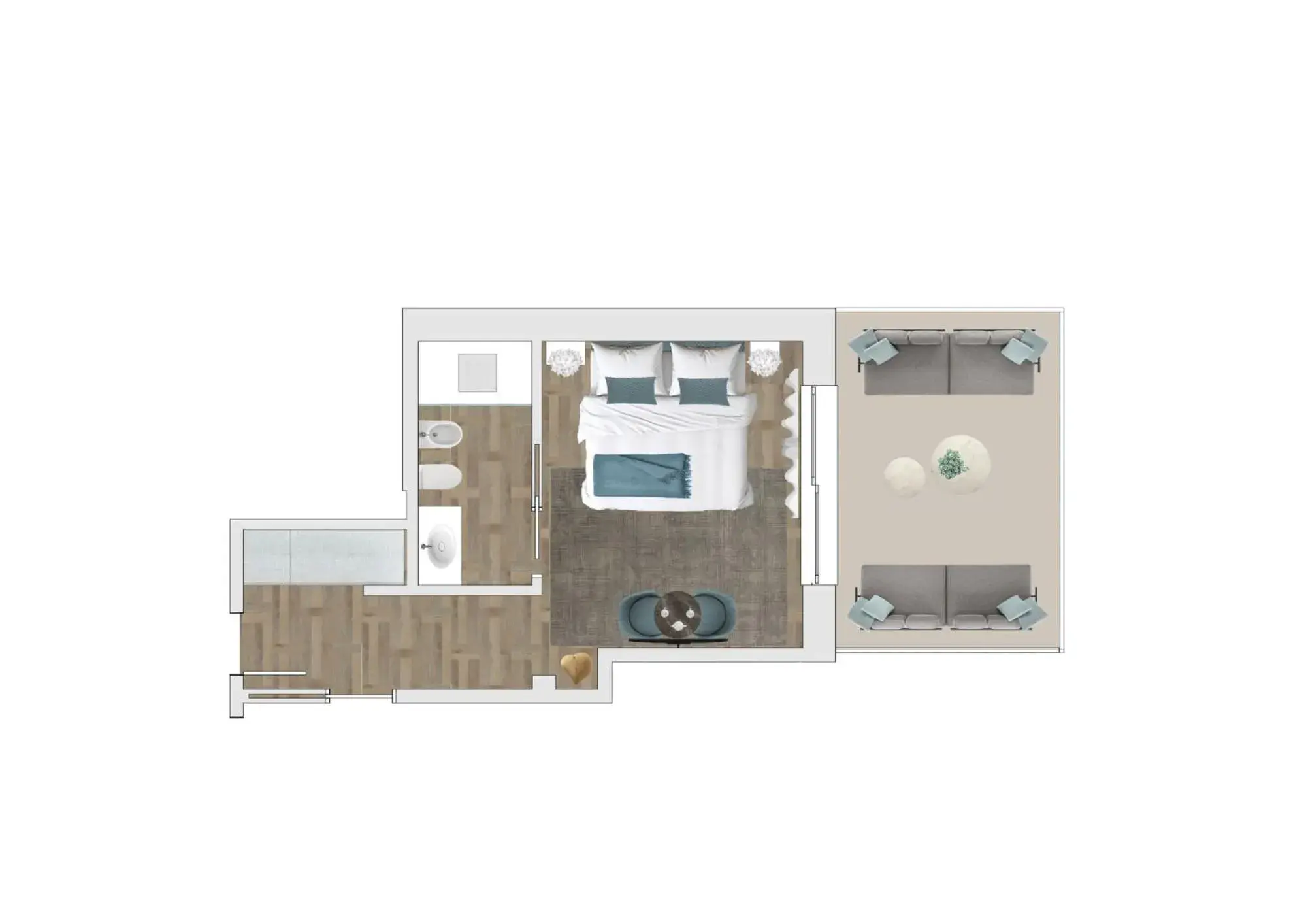 Superior Double Room with Terrace in Junior Family Hotel Superior Double Room with Terrace in Junior Family Hotel