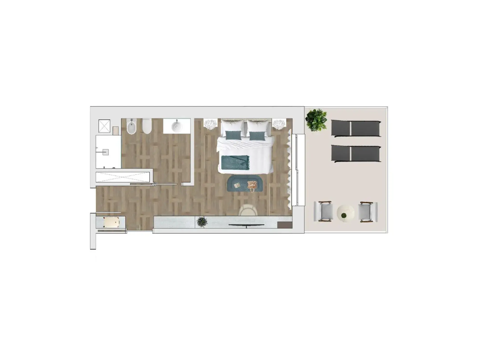 Deluxe Double Room with Sea View in Junior Family Hotel Deluxe Double Room with Sea View in Junior Family Hotel