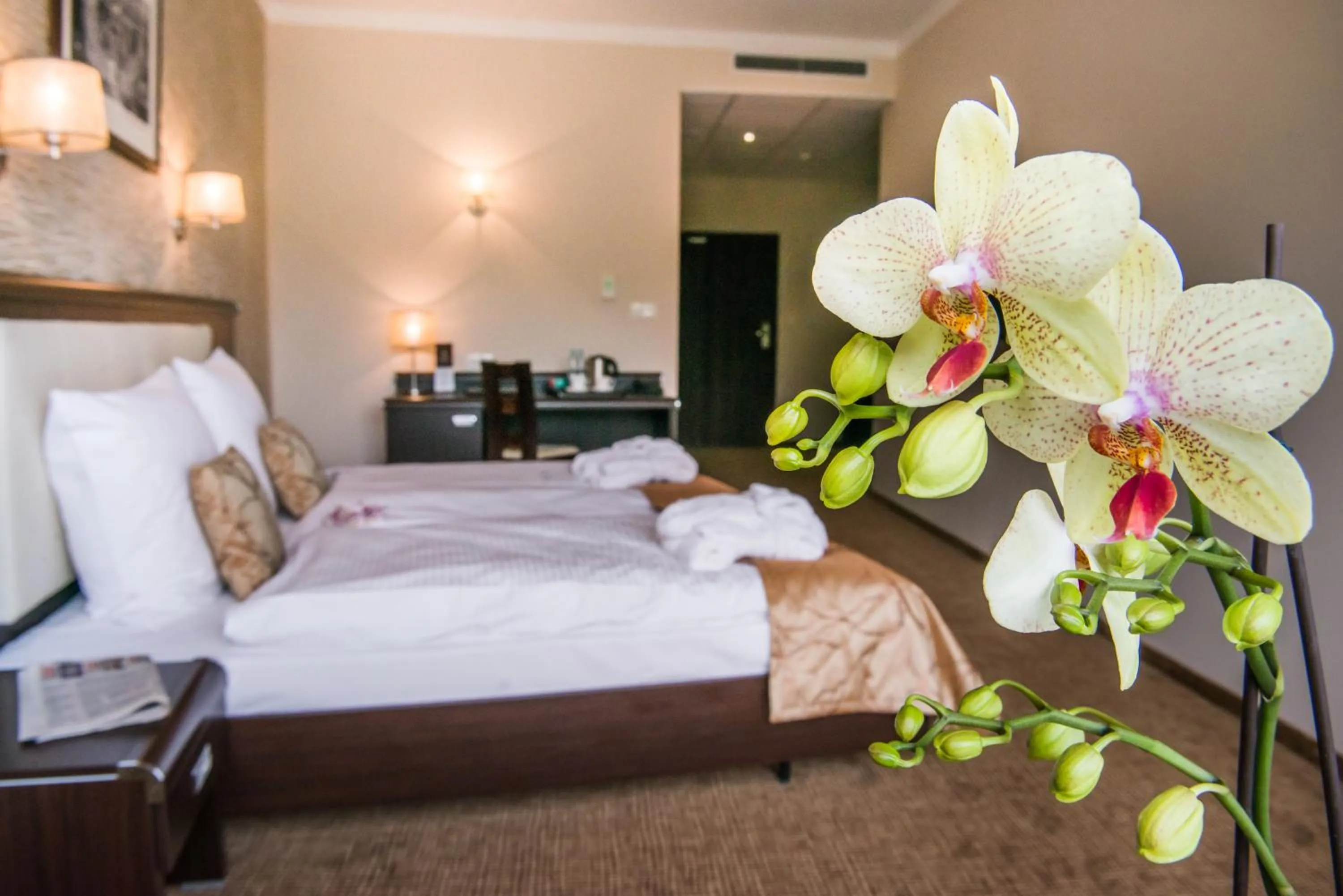 Bed in Hotel Trzebnica