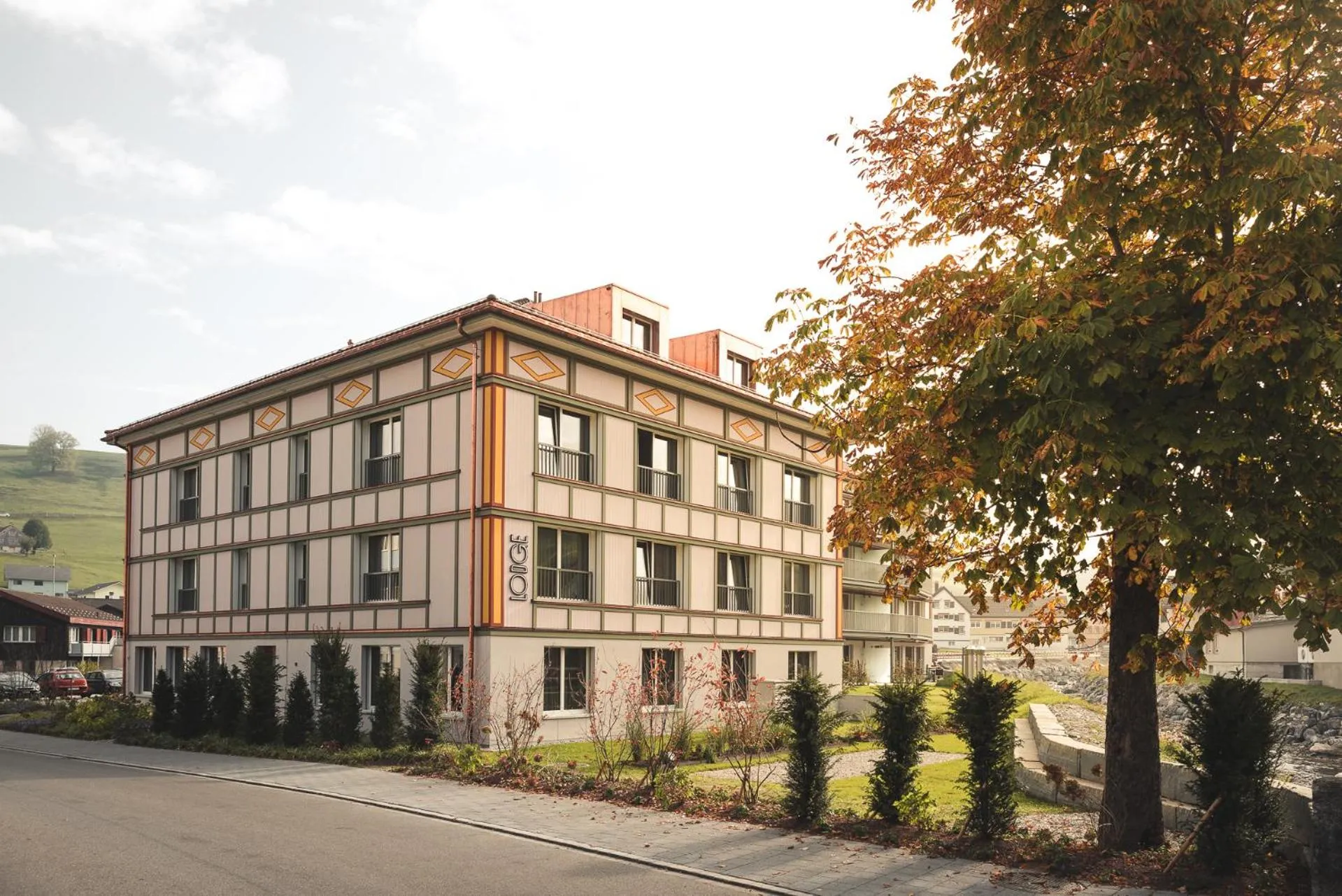 Facade/entrance in Lodge Hof Weissbad