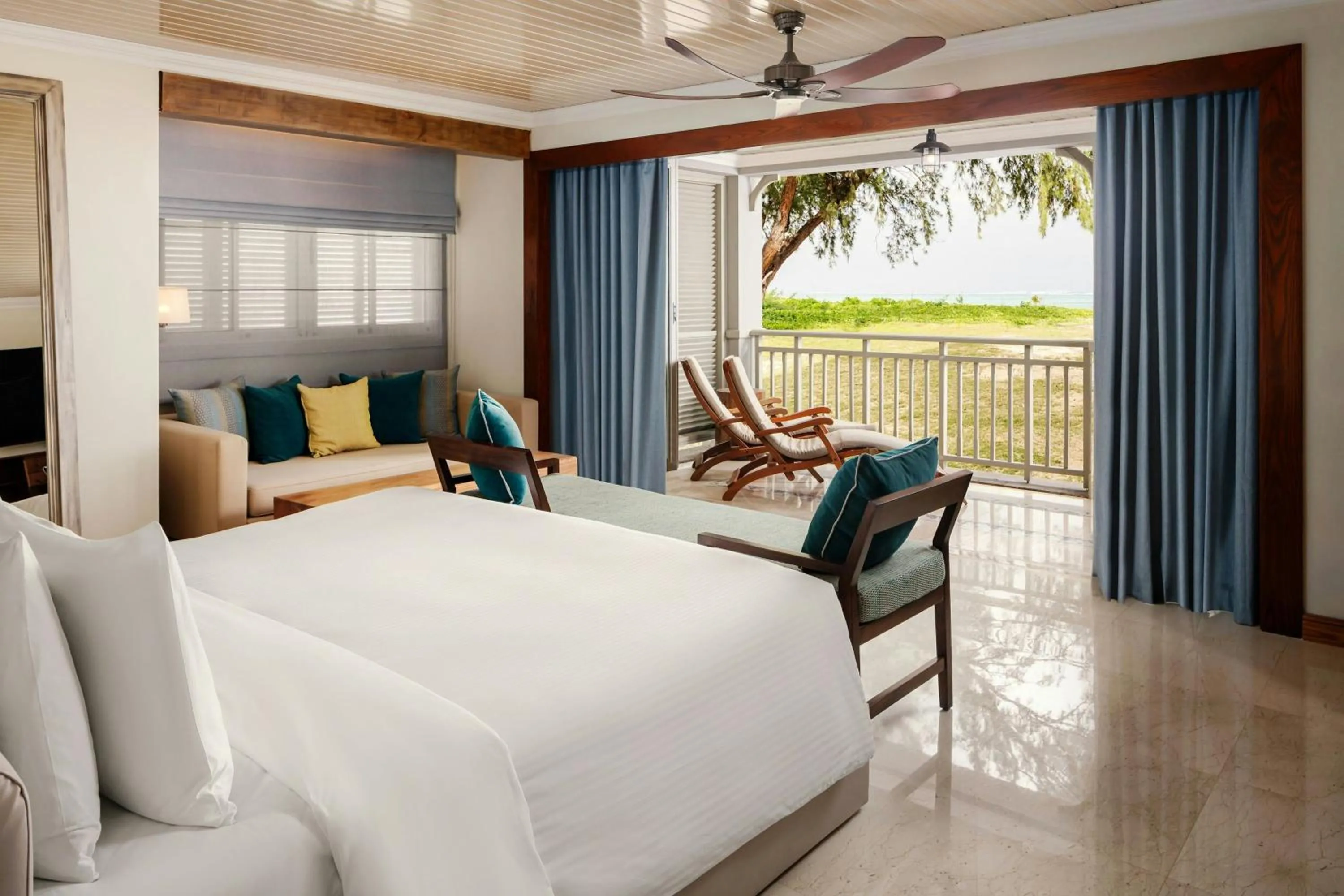 Beach, Bed in JW Marriott Mauritius Resort