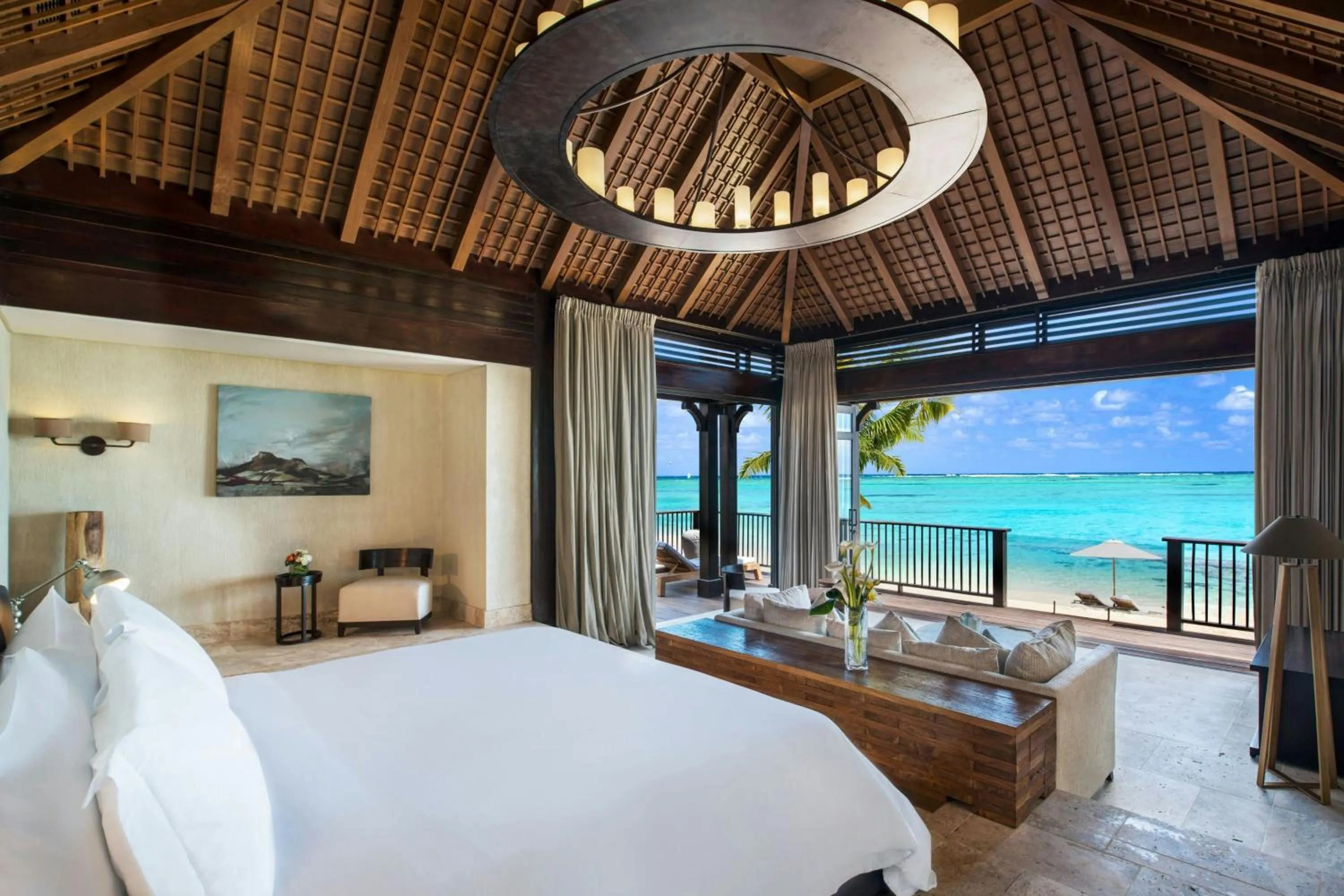 Beach, Bed in The St. Regis Le Morne Resort, Mauritius