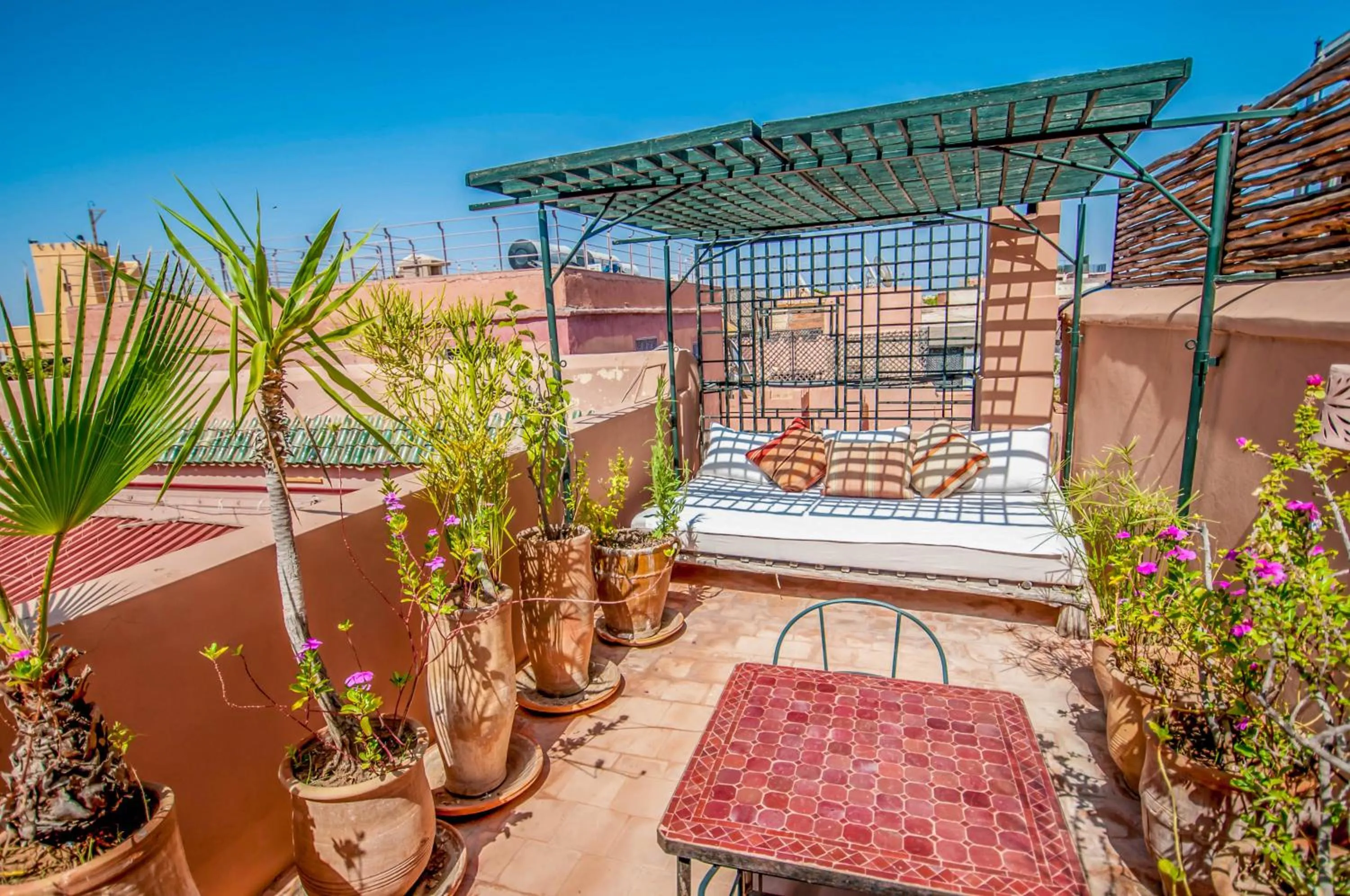 Patio, Bed in Riad Chorfa