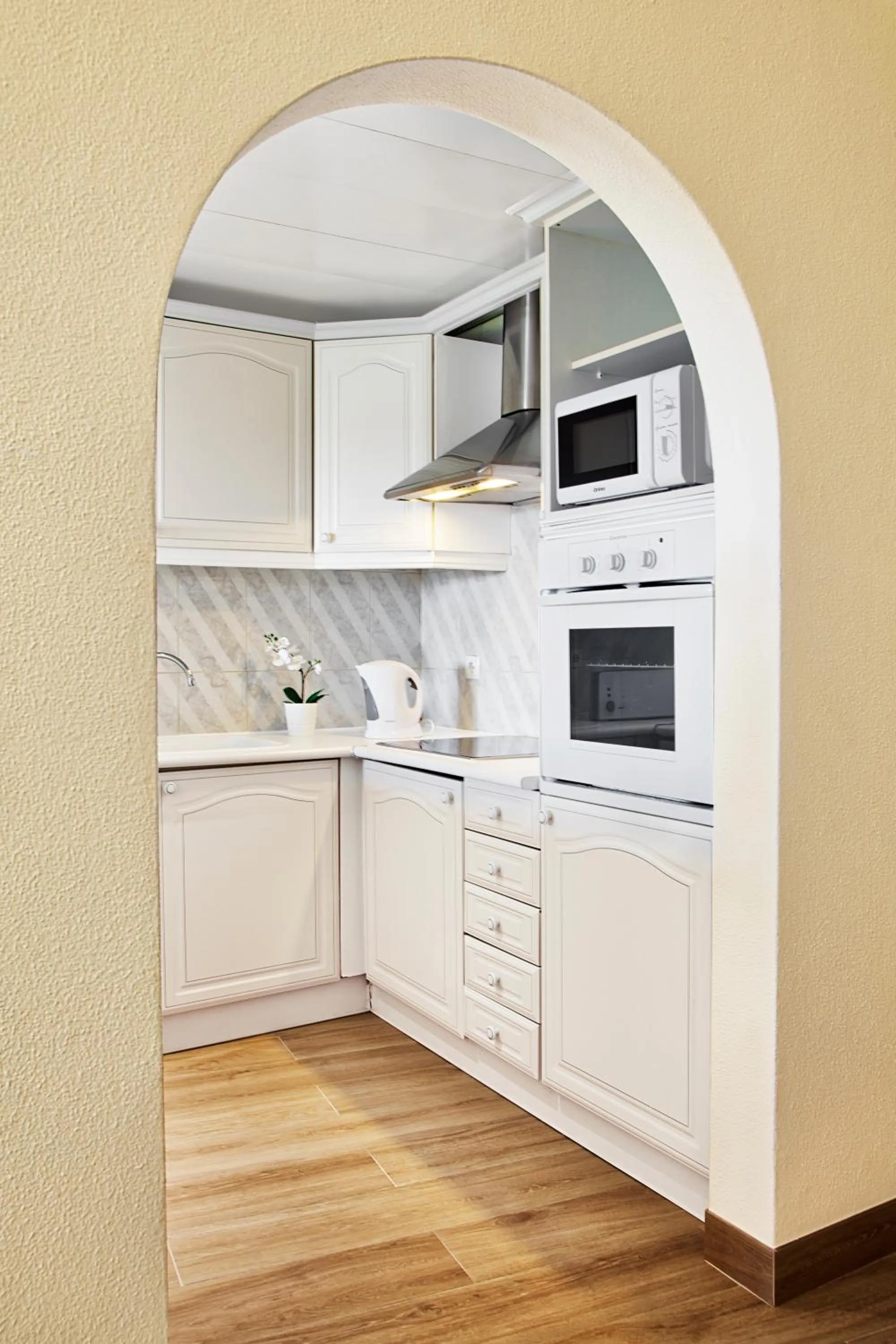 Kitchen or kitchenette in Ondamar Hotel Apartamentos