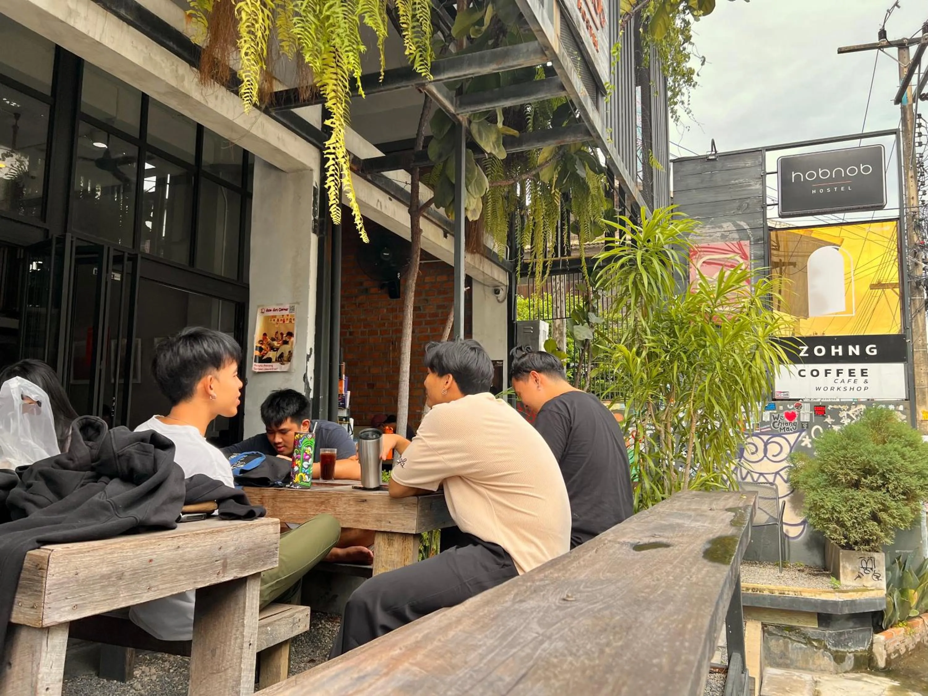 Seating area in Hobnob Hostel
