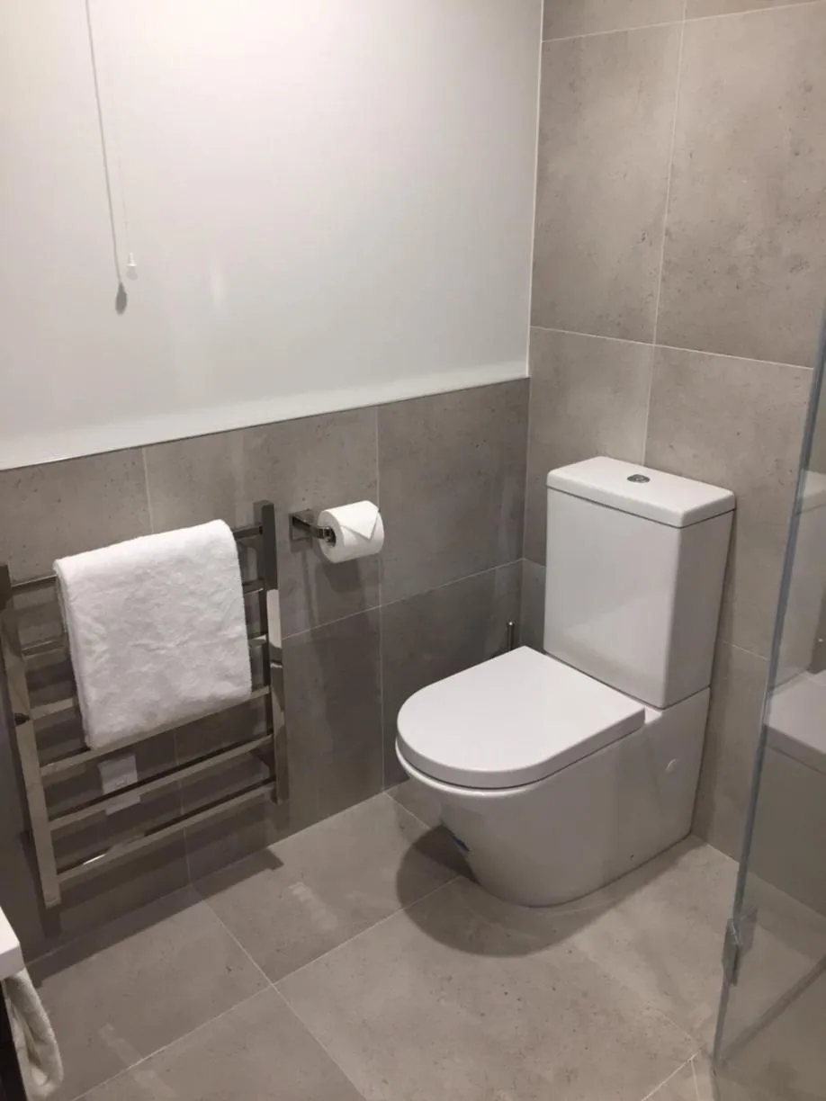 Toilet in Baycourt Lakefront Motel