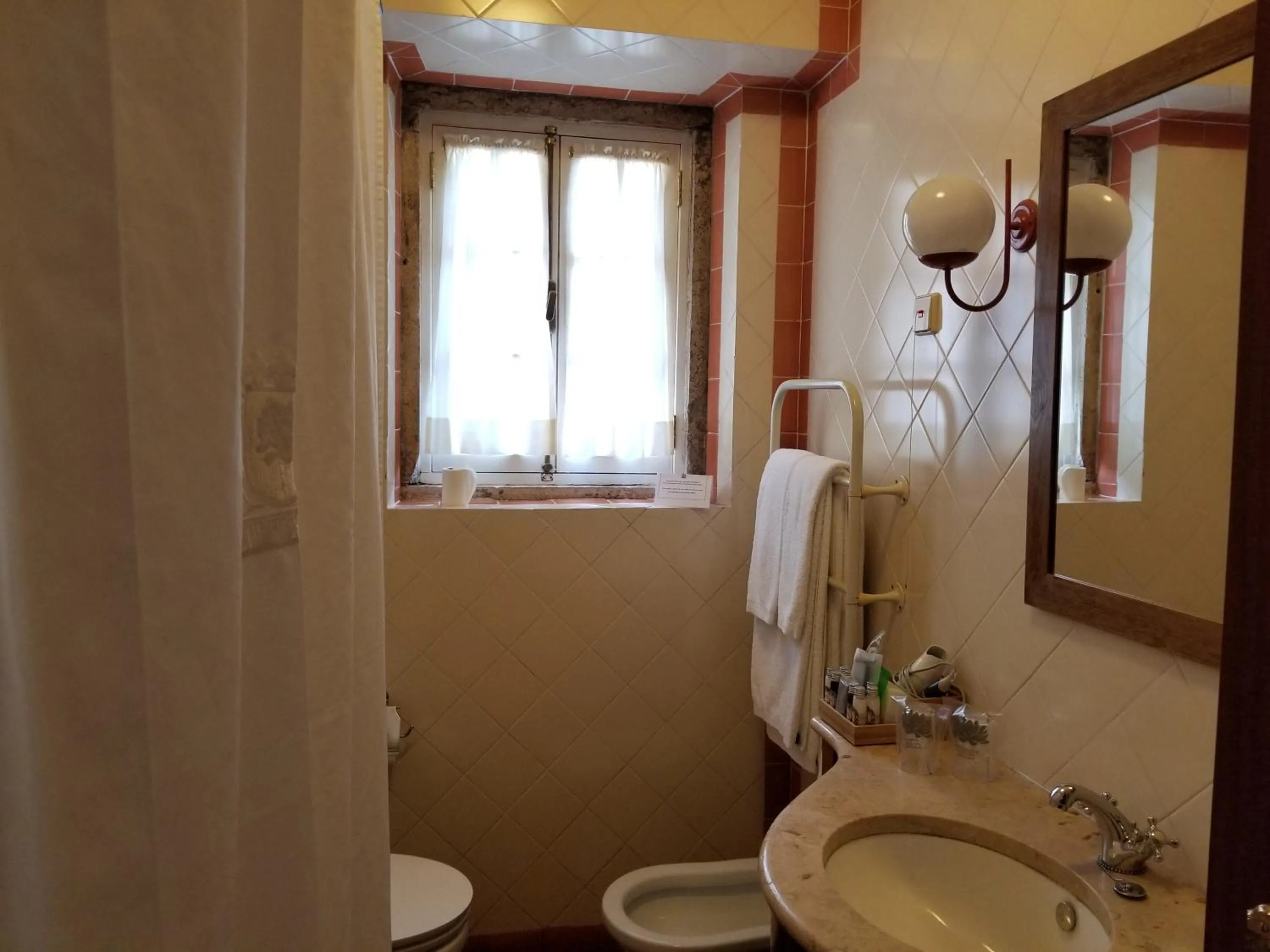 Bathroom in Lawrences Hotel