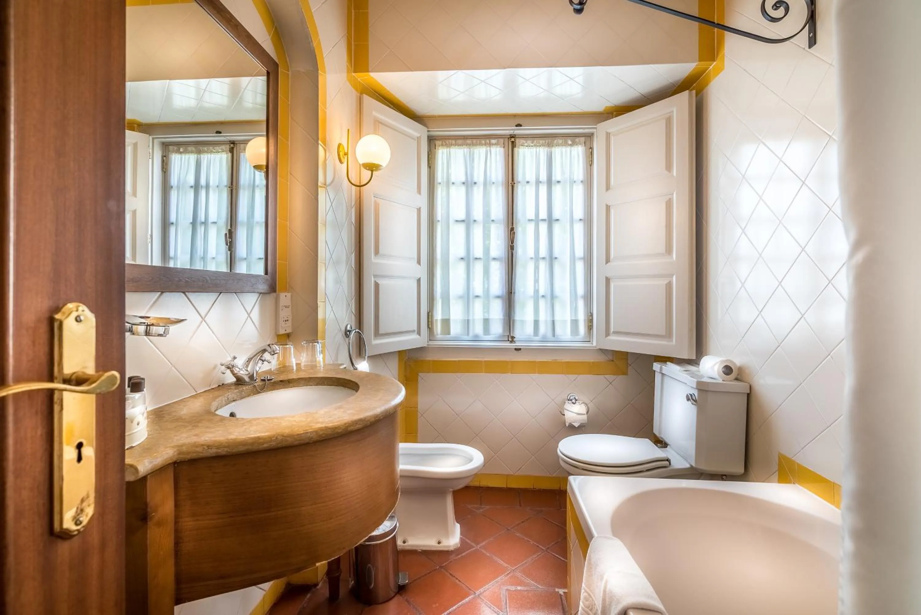 Bathroom in Lawrences Hotel