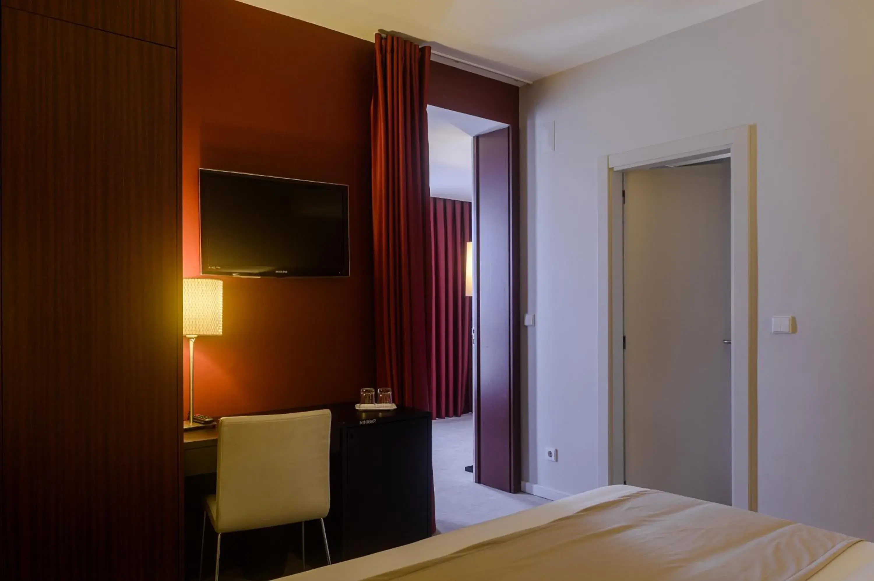 Communal lounge/ TV room, Bed in Hotel Torre Mar Communal lounge/ TV room, Bed in Hotel Torre Mar