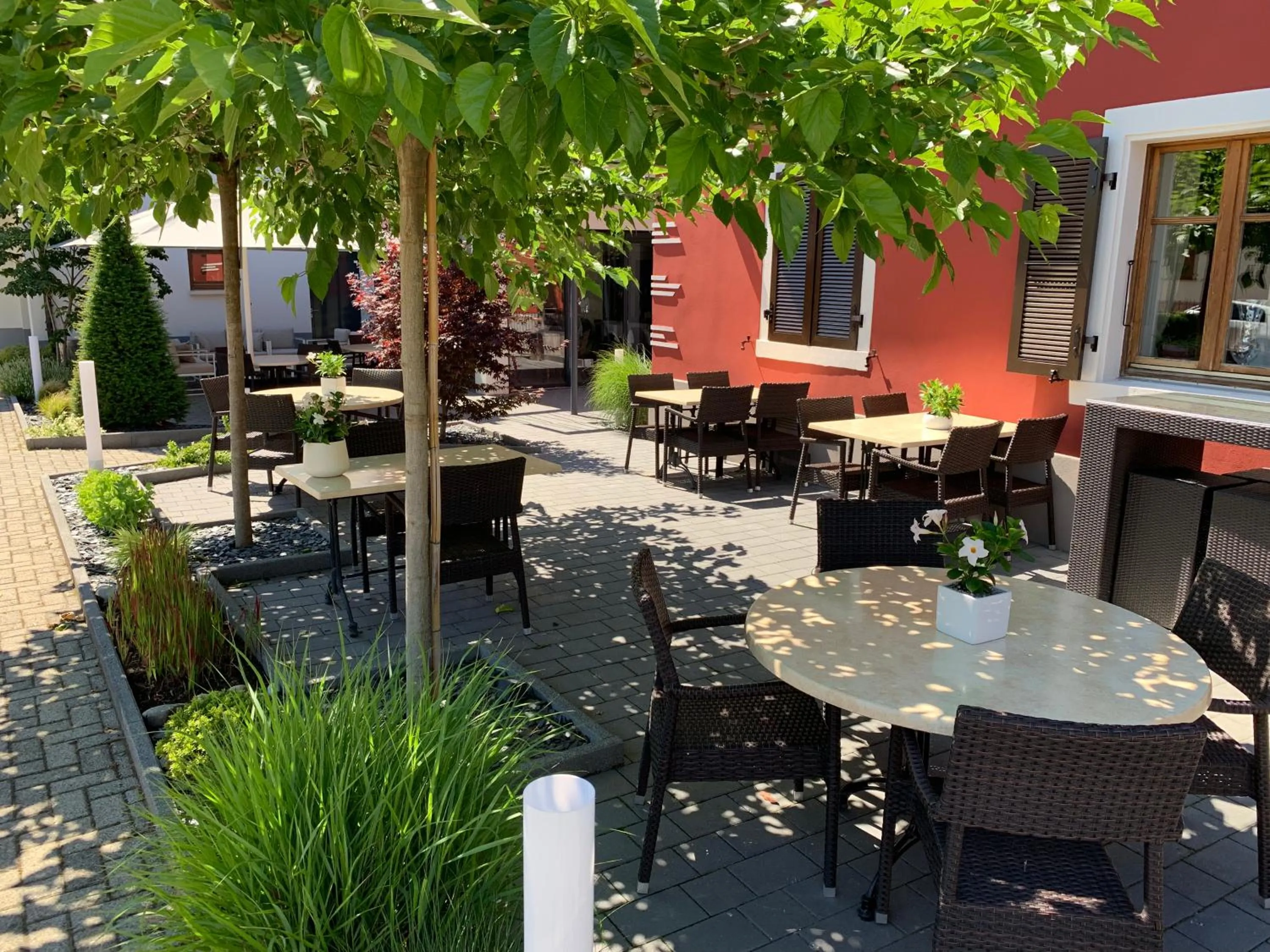 Balcony/Terrace in Logis Hôtel Restaurant Au Lion Rouge