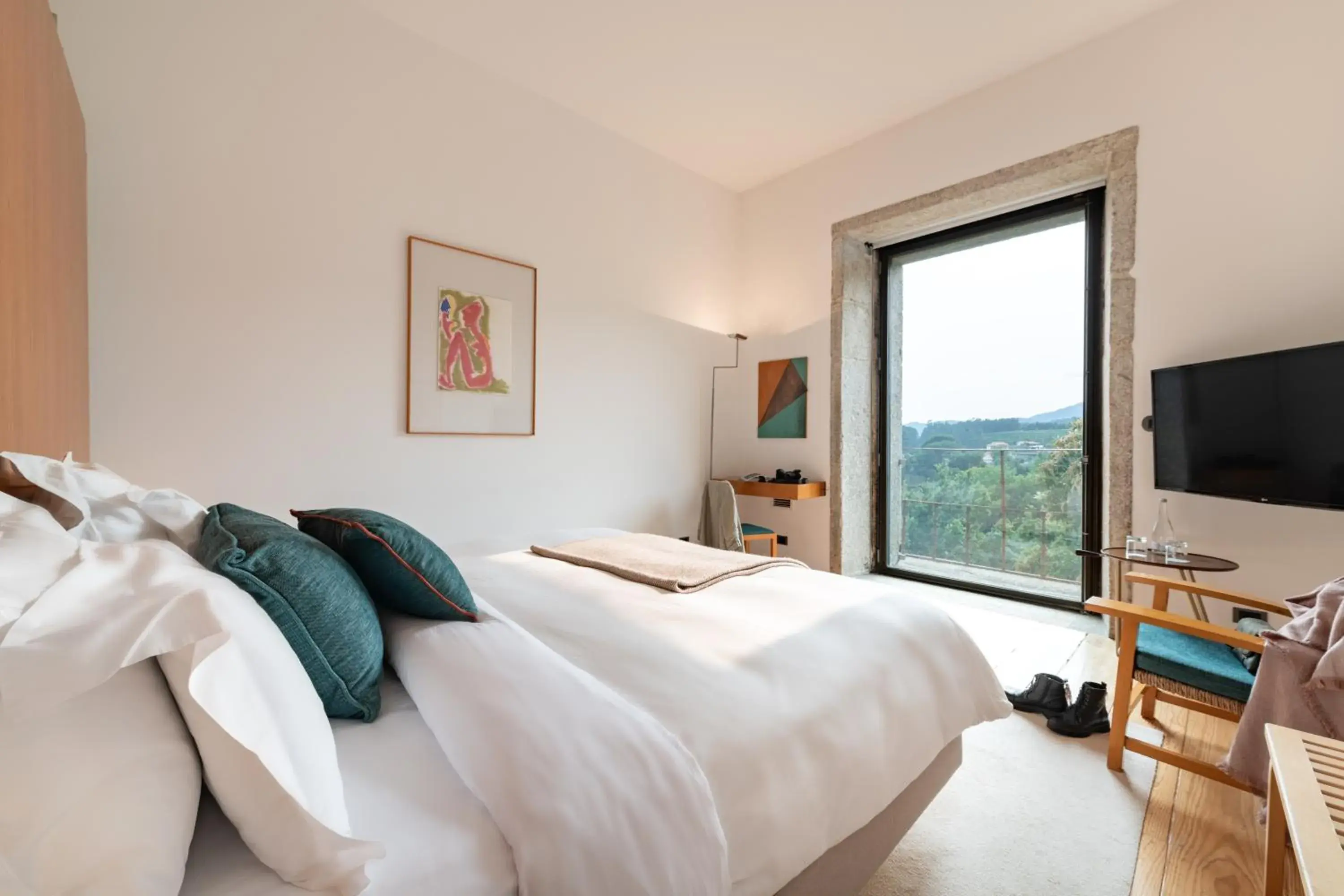 View (from property/room), Bed in Pousada Mosteiro de Amares View (from property/room), Bed in Pousada Mosteiro de Amares