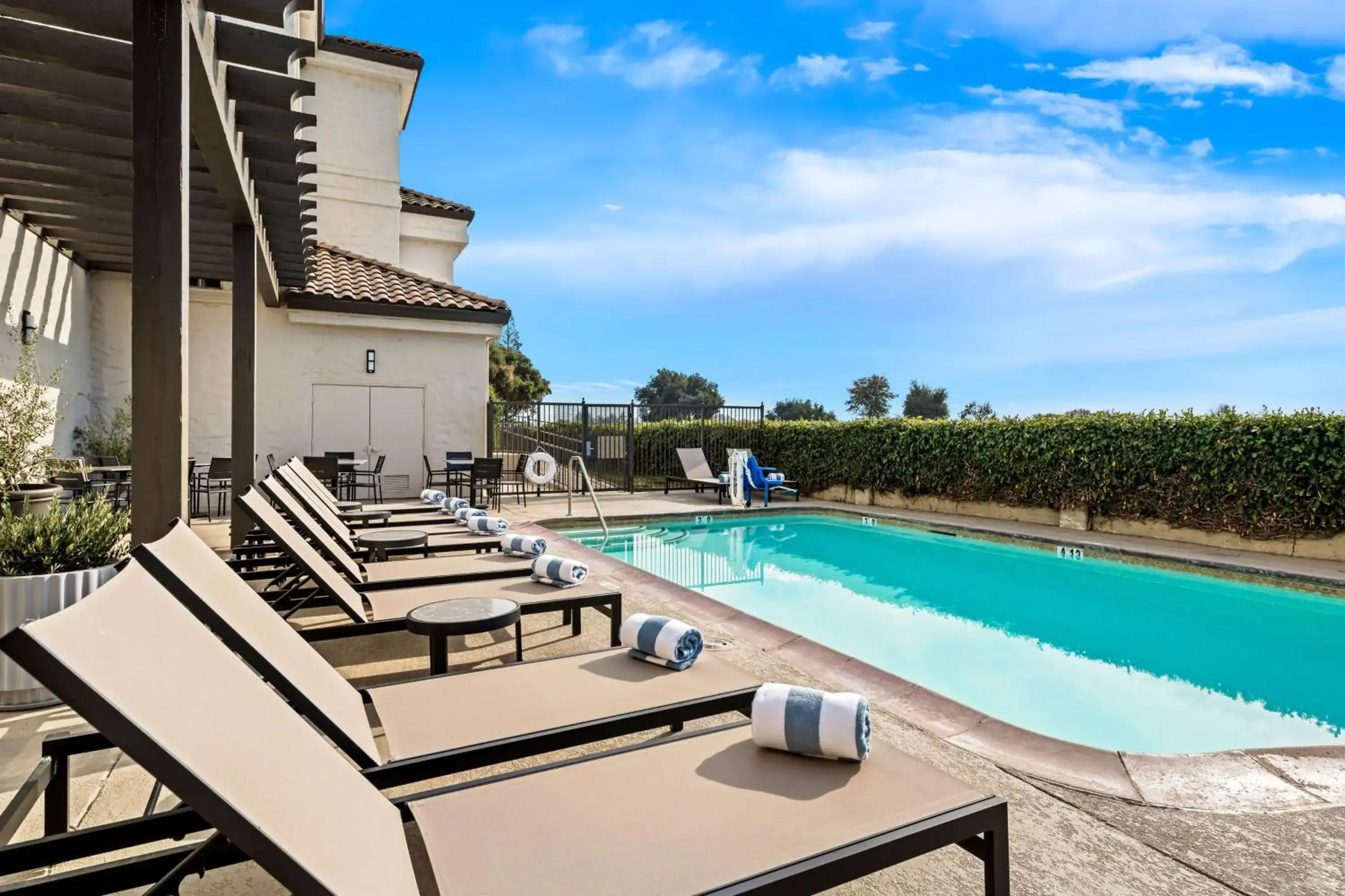 Pool view in Hampton Inn Morgan Hill Pool view in Hampton Inn Morgan Hill