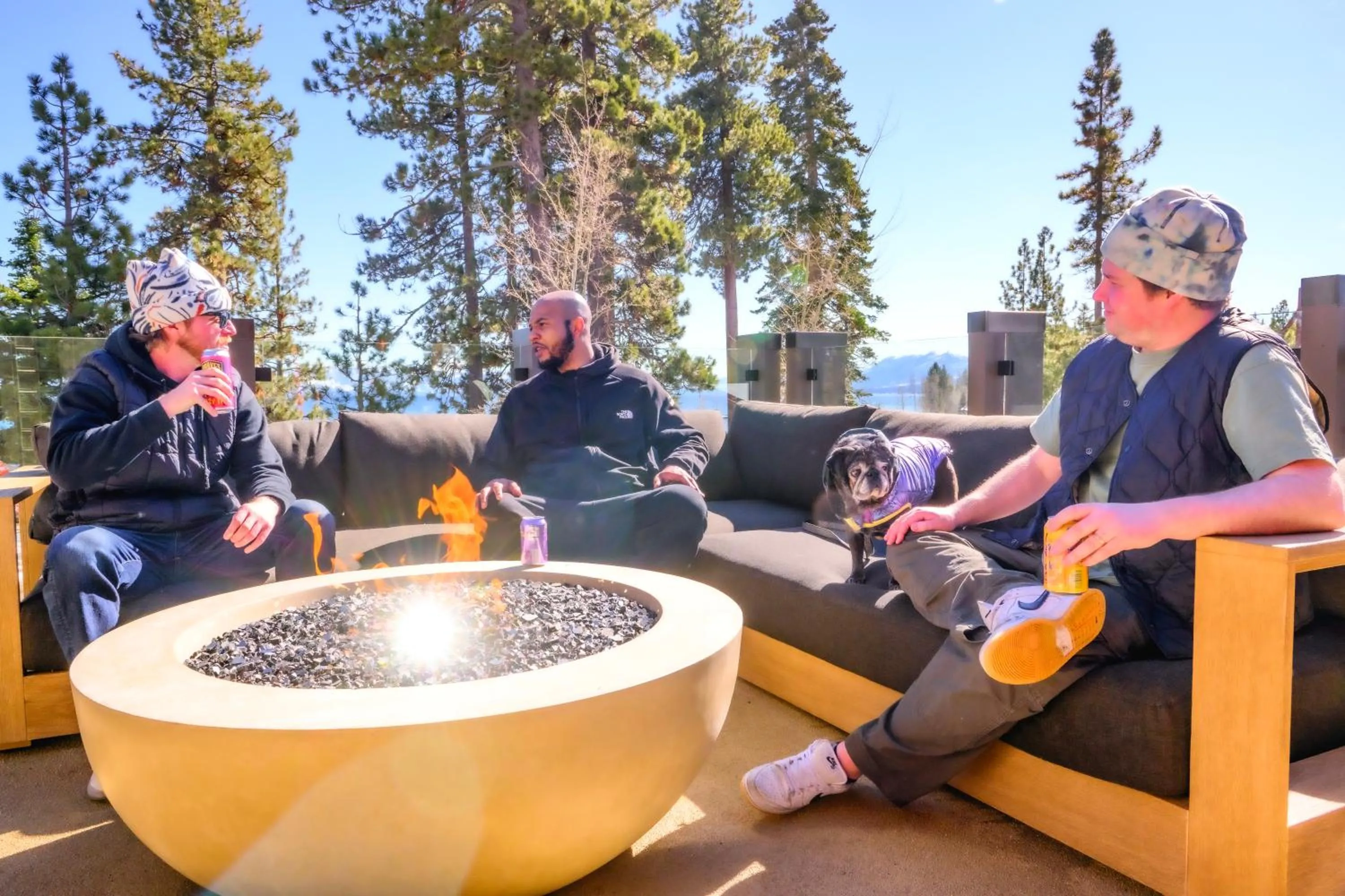 fireplace in evo Hotel Tahoe City