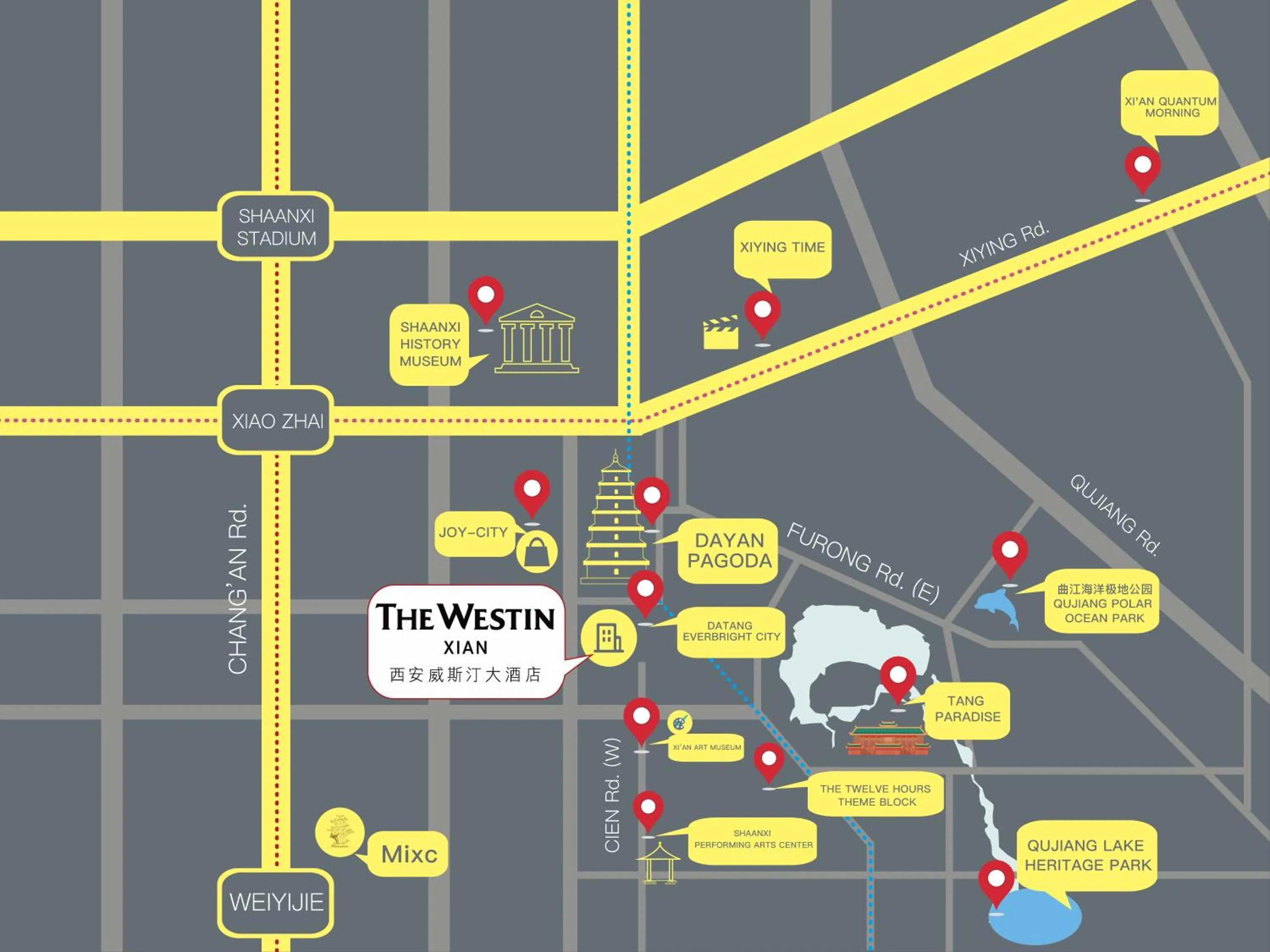 Location in The Westin Xi'an - Enjoy 2 Free bottles of beer