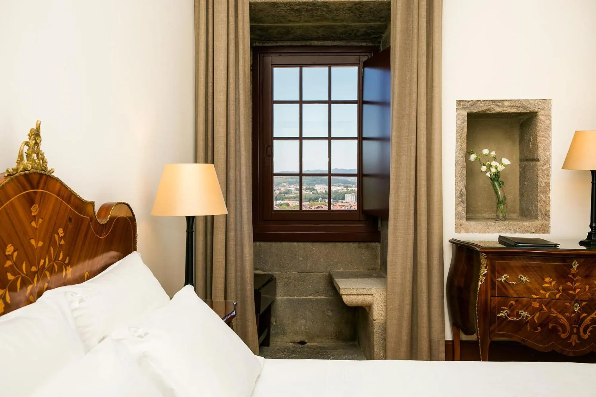 View (from property/room), Bed in Pousada Mosteiro de Guimaraes View (from property/room), Bed in Pousada Mosteiro de Guimaraes