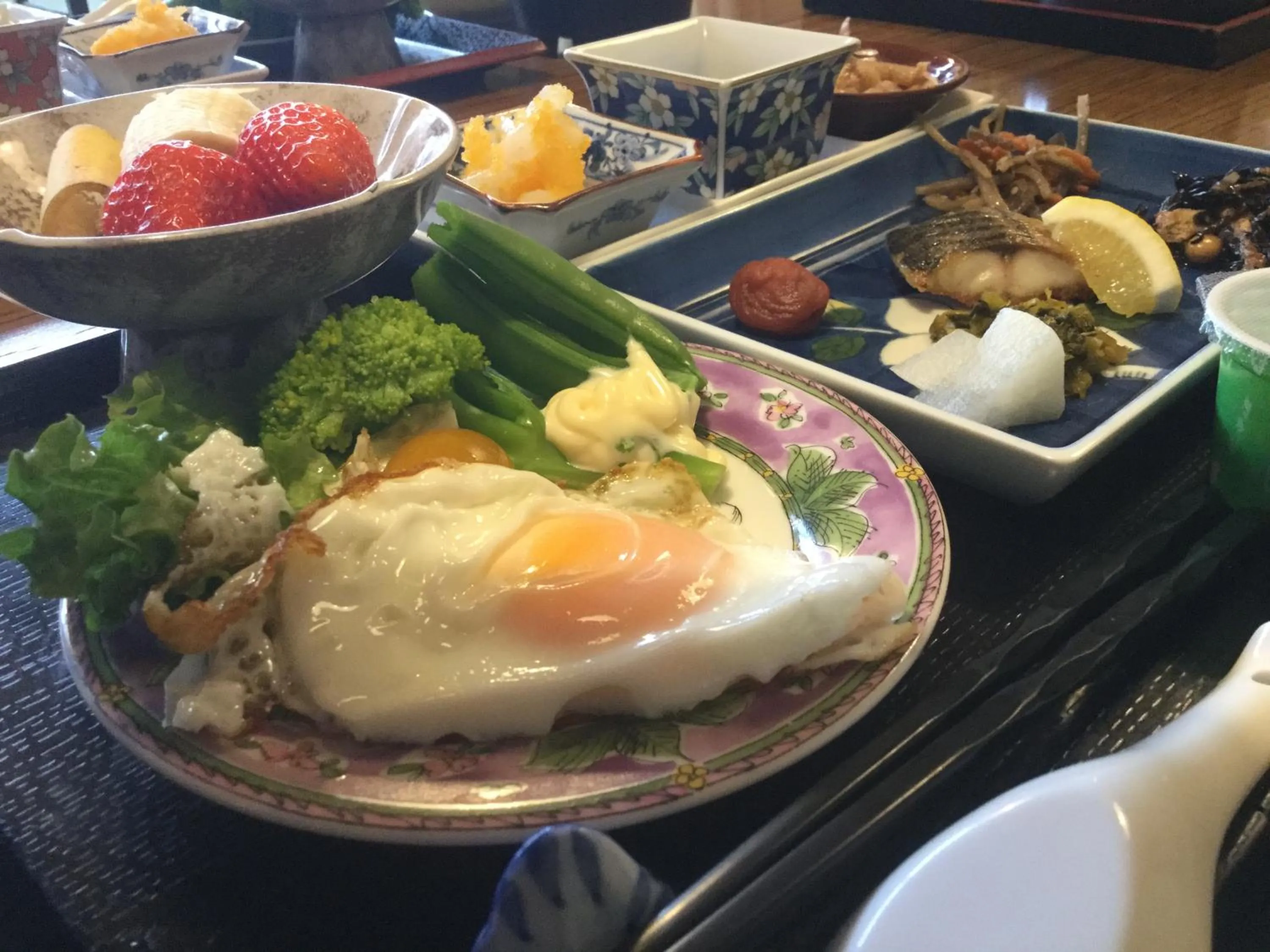 Breakfast in Family Ryokan Kawakyu with Showa Retro, private hot spring
