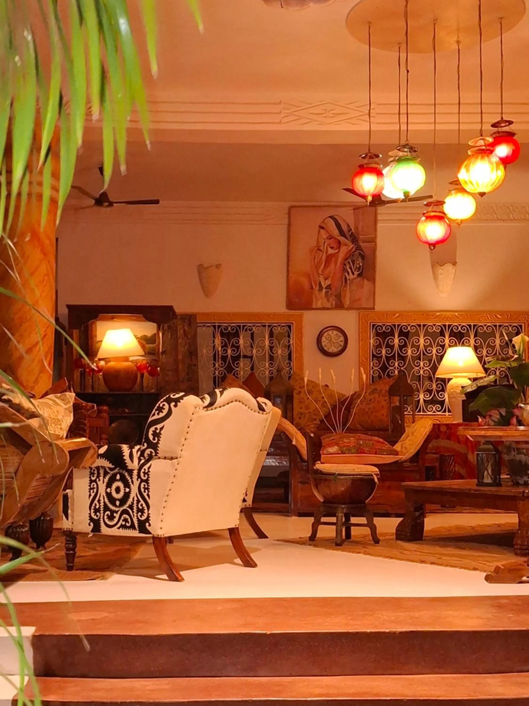 Seating area in African House Resort