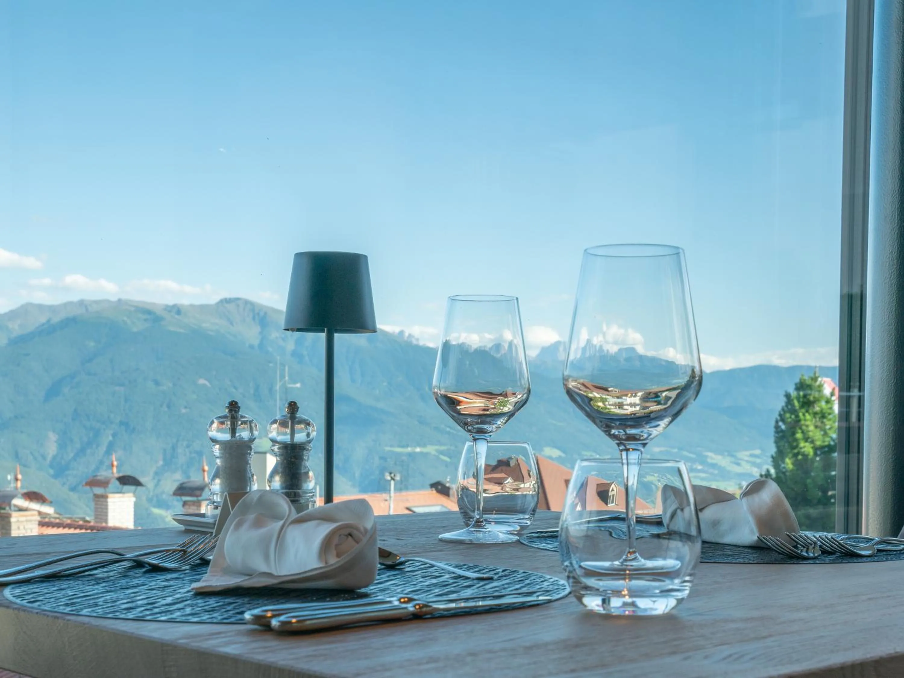 Dining area in Hotel Purvita by Oberlechner
