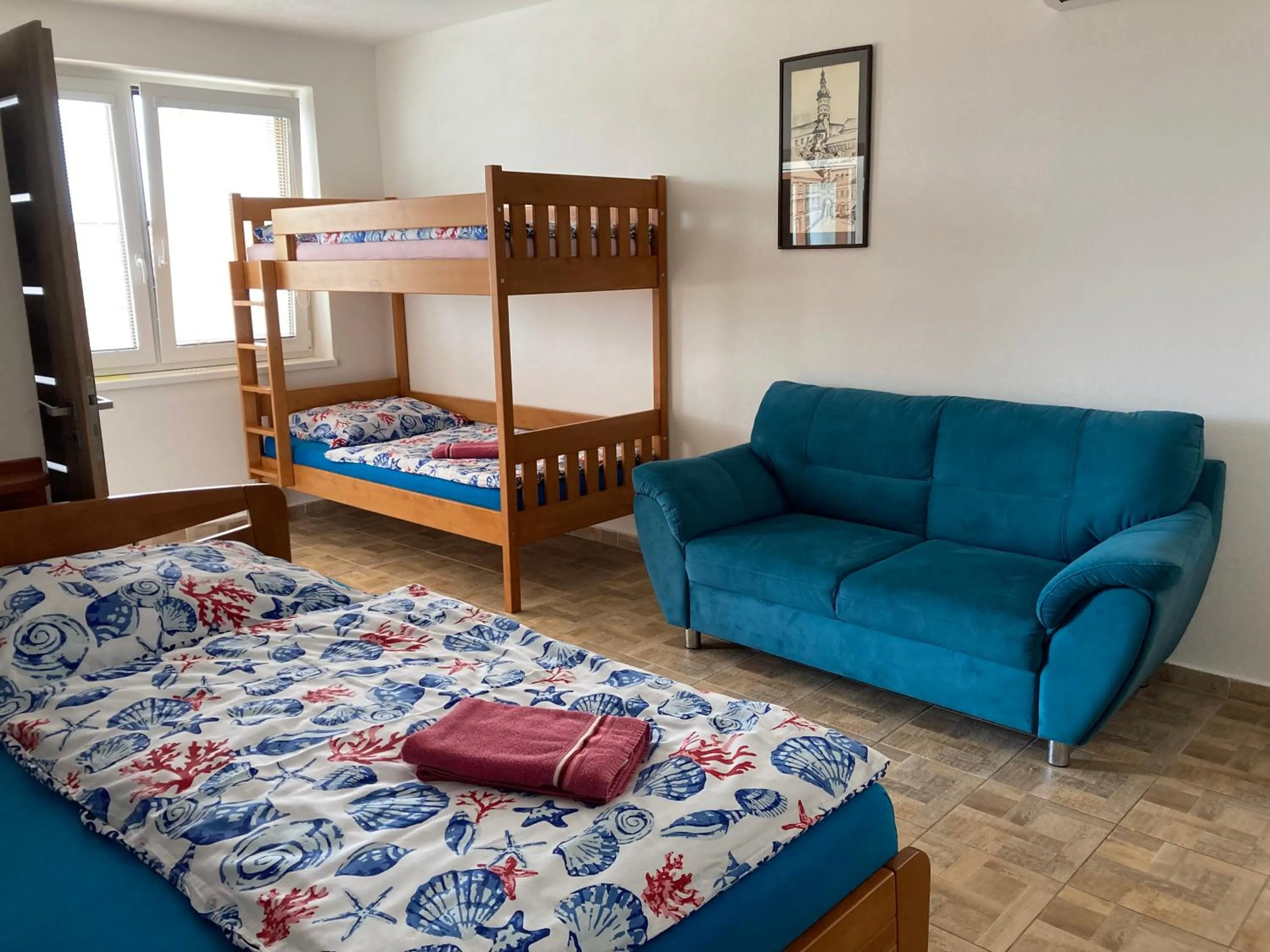 Bed in Apartmány s klimatizací - Penzion U Kudláčků Pouzdřany