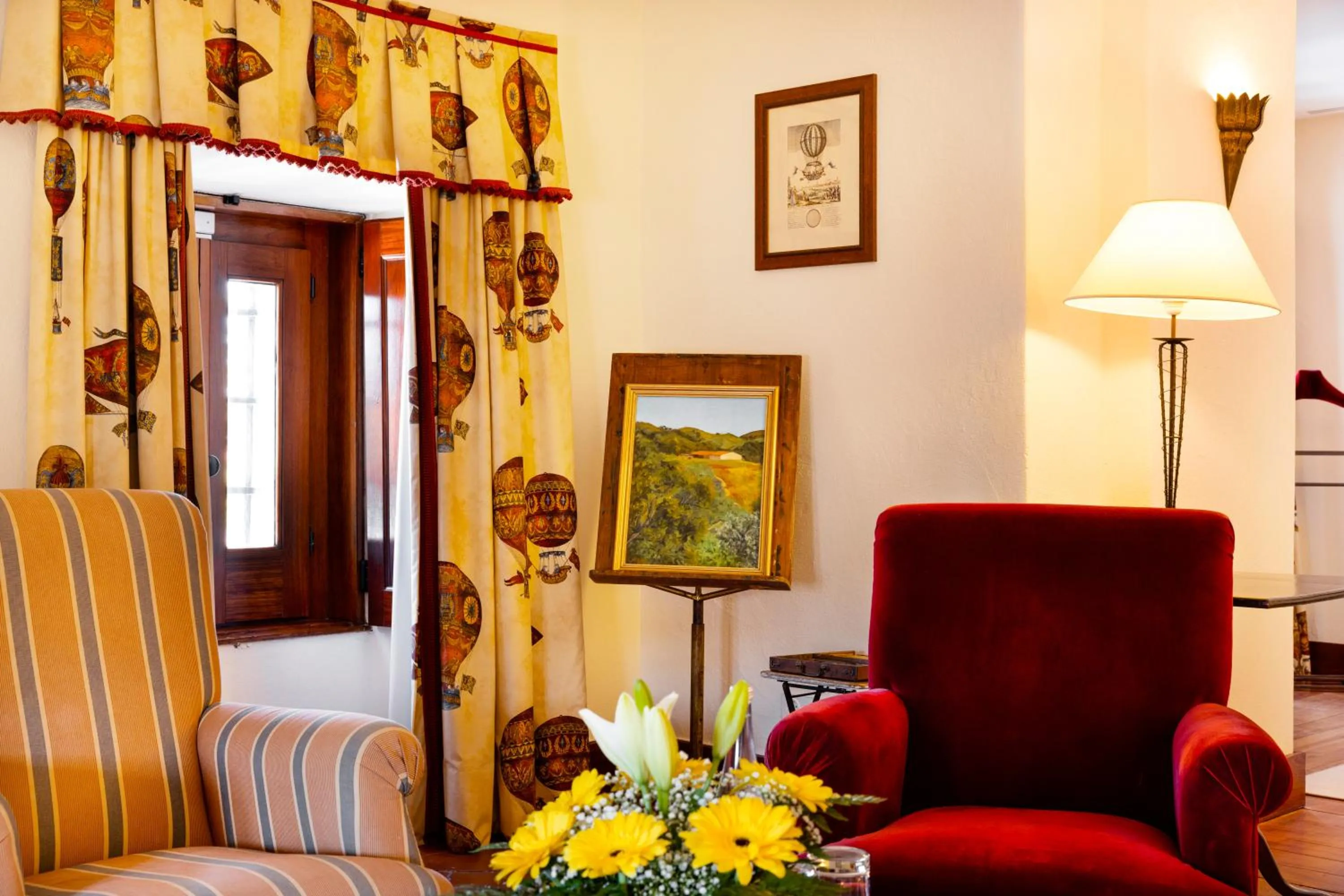 Seating area in Pousada Convento de Vila Viçosa